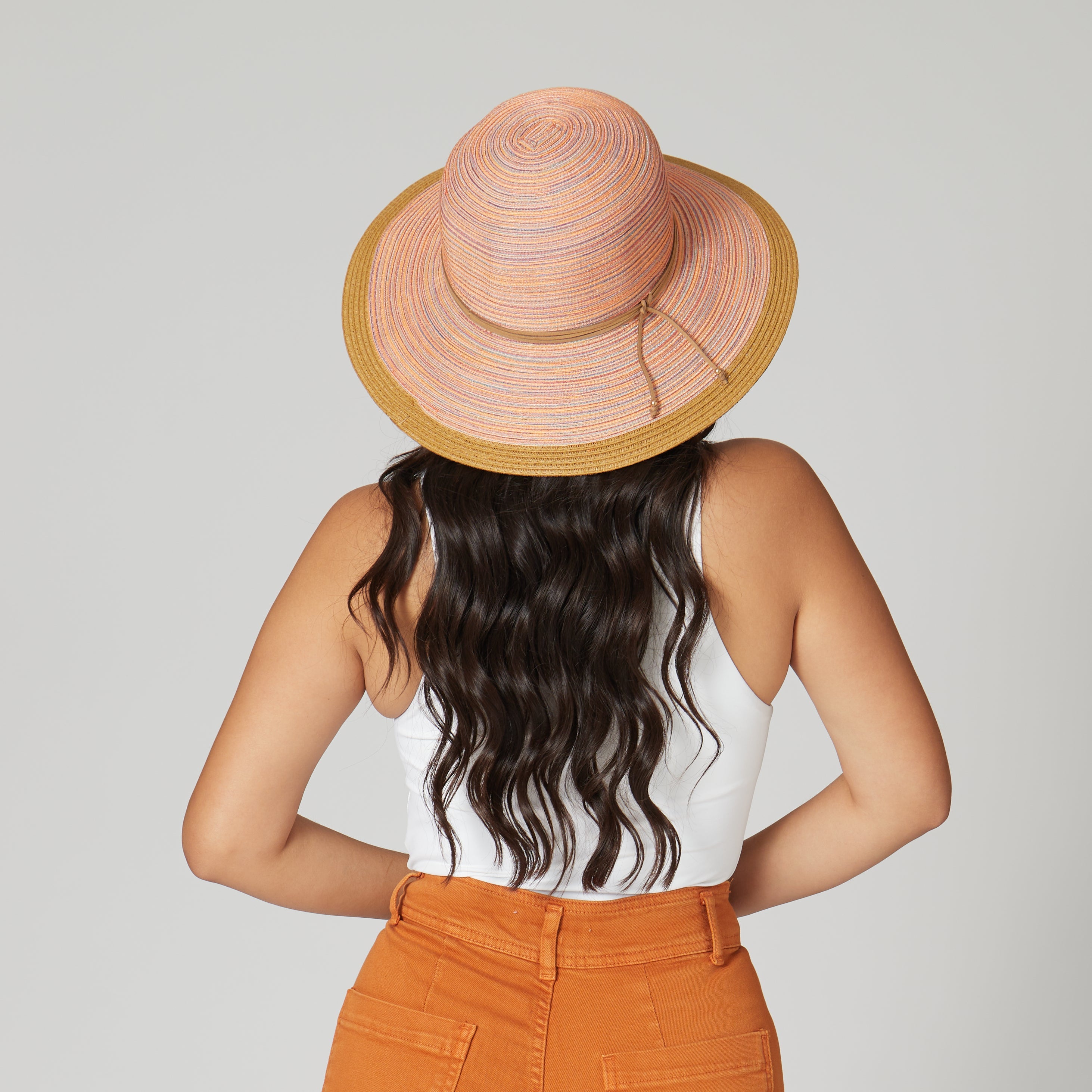 Women's Sun Hat with Mixed Brim - Adjustable UV Protection Summer Hat in Purple - Perfect for Beach, Pool, and Outdoor Activities