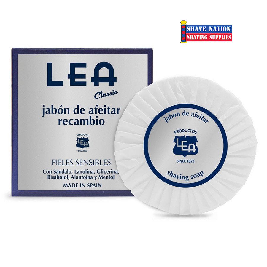 LEA Classic Shaving Soap Refill - 100% Natural Ingredients for Smooth Shaving - Perfect for Men's Wet Shaving Routine & Barber Shop Use