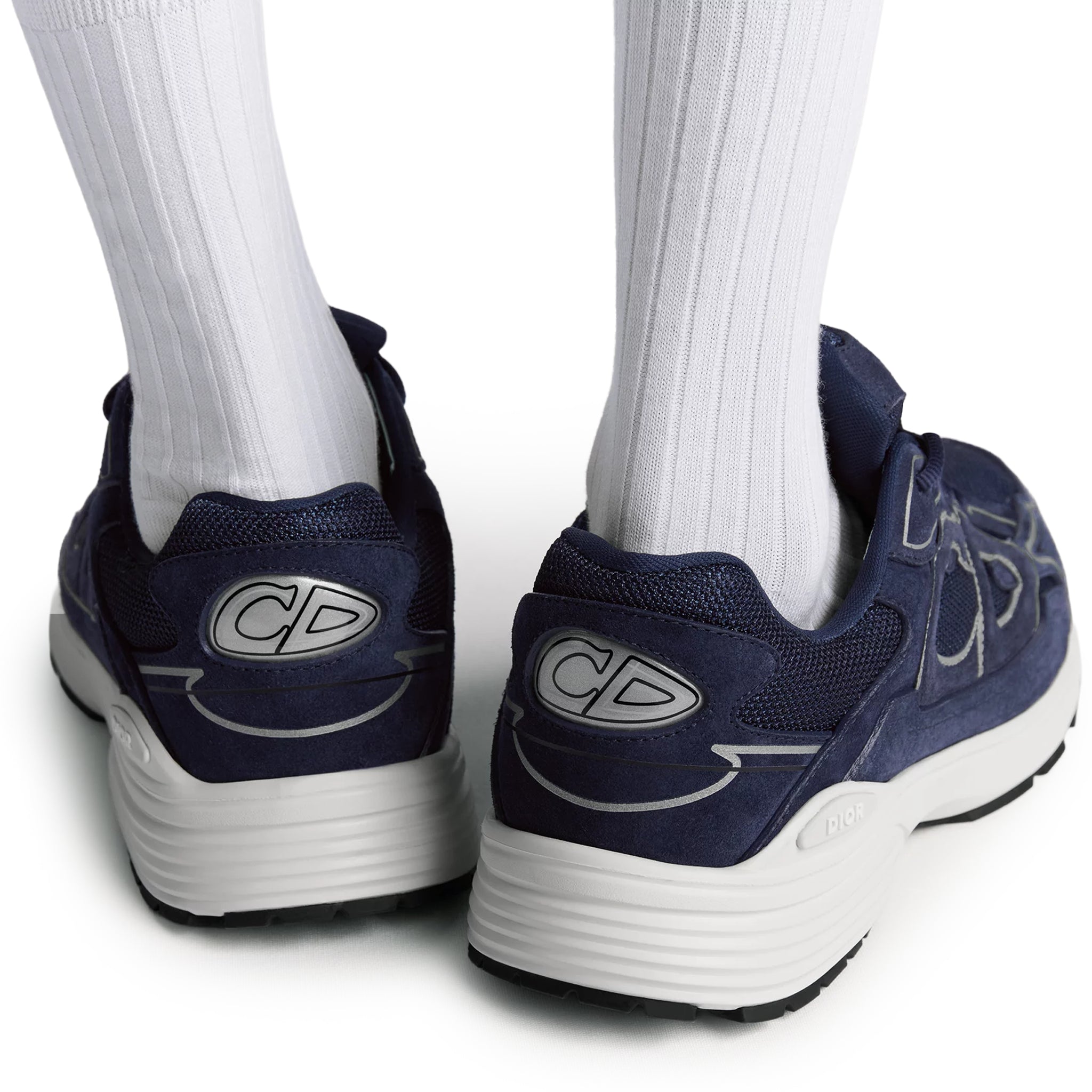 Dior B30 Countdown Sneakers - Navy Blue Mesh & Suede Men's Fashion Trainers for Casual Wear & Street Style
