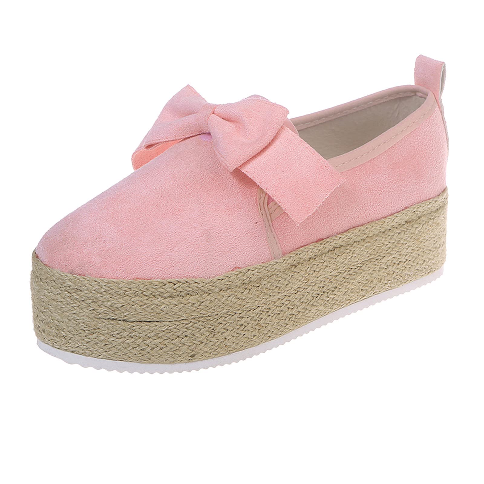 Ladies Fashion Round Toe Thick Sole Slip-On Shoes Suede Bow Knot T-Strap Casual Dance Shoes for Women - Comfortable Daily Wear, Party, Social Events, Wedding, Date Night & Office Outfits