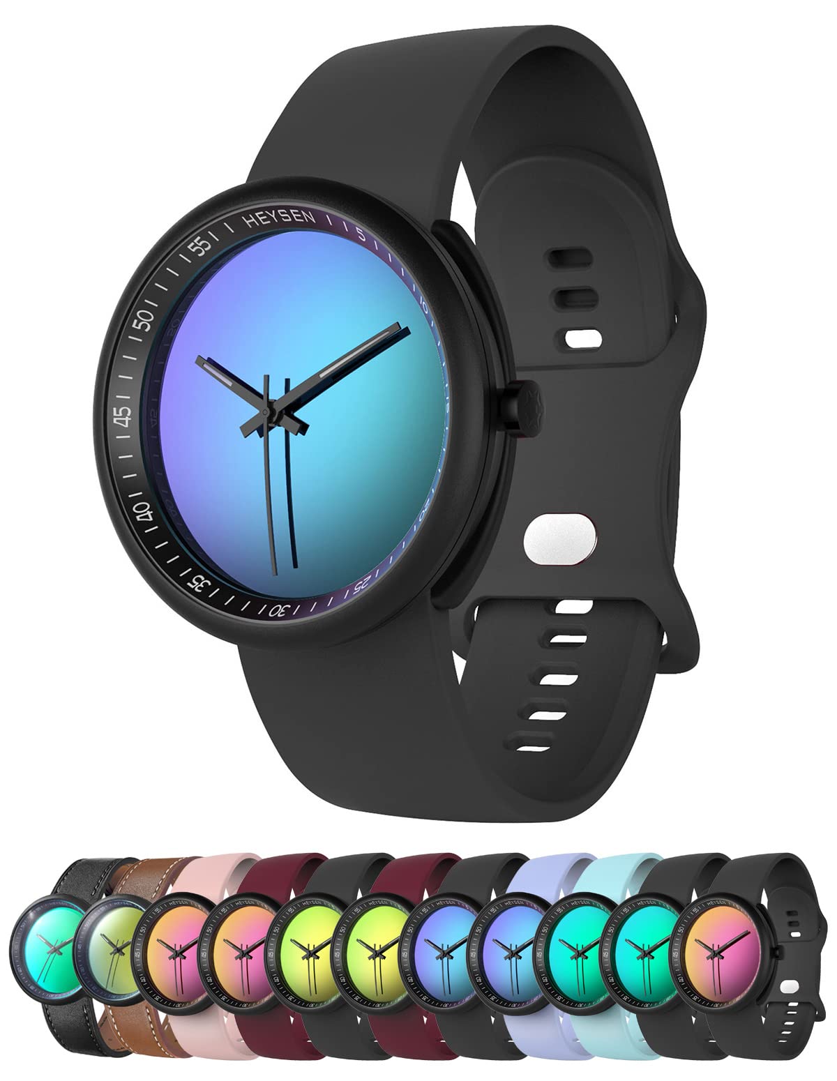 HEYSEN Japanese Quartz Movement Unisex Magic Mirror Watch - Luminous Hands, Waterproof, Fashion Sunglasses Style Wristwatch for Men & Women | Perfect for Casual Wear, Outdoor Activities & Unique Gift Giving