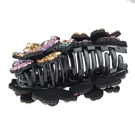 RUBELA Rhinestone Hair Claw Clip - Crystal Hair Clips for Women, Sparkling Multicolor Hair Accessories for Party, Wedding & Special Occasions
