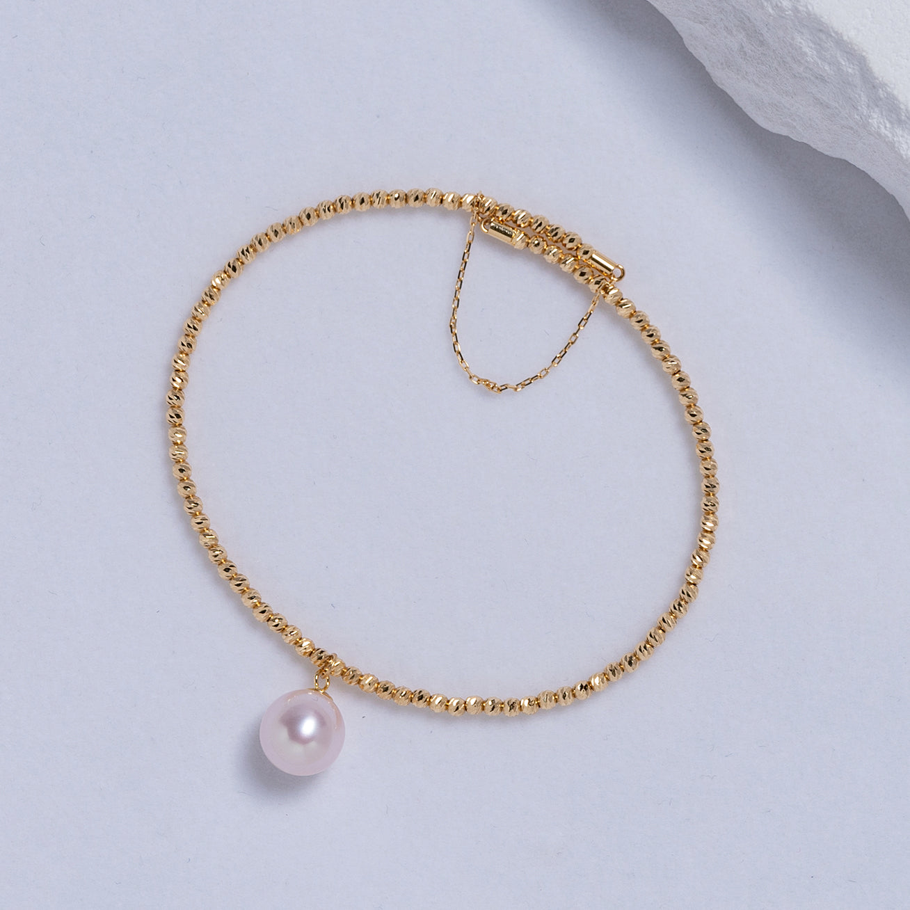 18K Solid Gold Freshwater Pearl Bracelet for Women - Elegant & Dainty Jewelry Gift (KB00015) | Perfect for Weddings, Anniversaries & Special Occasions