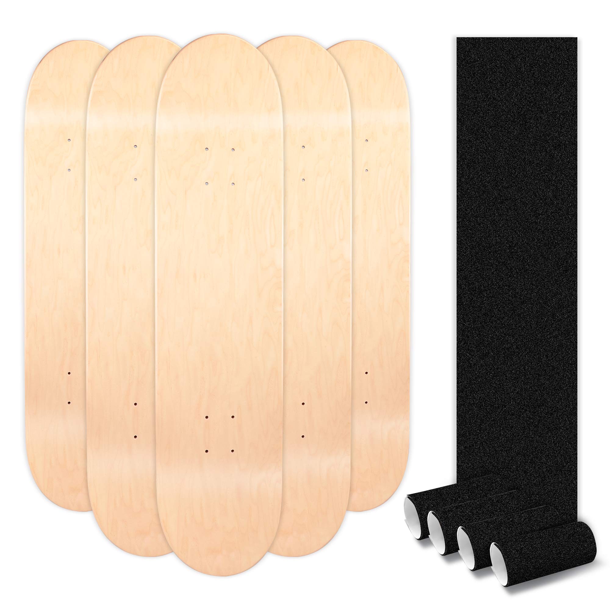 Premium Maple Skateboard Decks - Double Tail Design Lightweight Deck with Free Grip Tape | Perfect for Street Skating, Tricks & Commuting