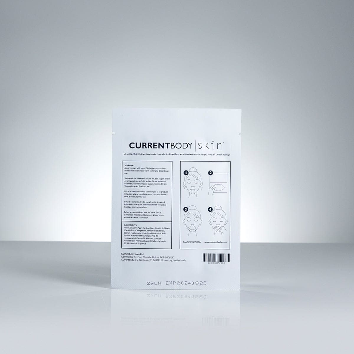 CurrentBody Skin Hydrogel Lip Mask - Hydrating & Plumping Lip Treatment for Dry Lips | Perfect for Nighttime Care & Pre-Makeup Prep