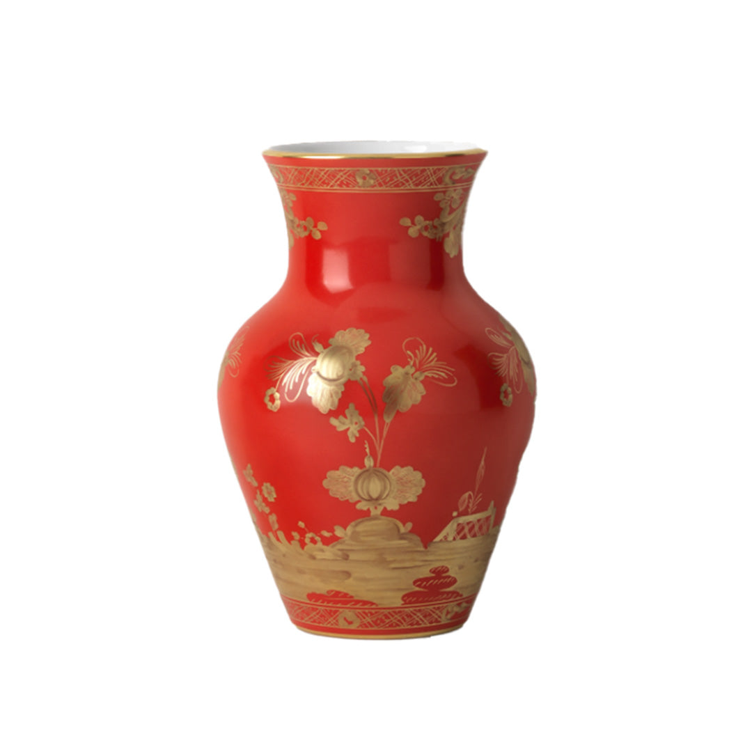 Oriente Italiano Ming Vase, Rubrum - Handcrafted Italian Ceramic Vase with Chinese Ming Dynasty Style, Perfect for Home Decor, Wedding Centerpieces & Luxury Gifts