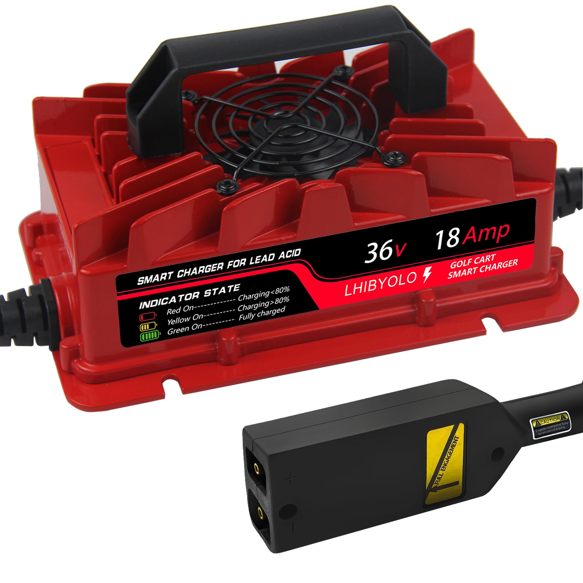 36V Golf Cart Battery Charger for EZGO TXT - 18AMP Fast Charging (4-6 Hours) with Type EZGO Plug | Compatible with 36 Volt Golf Carts | Perfect for Home, Course & RV Use