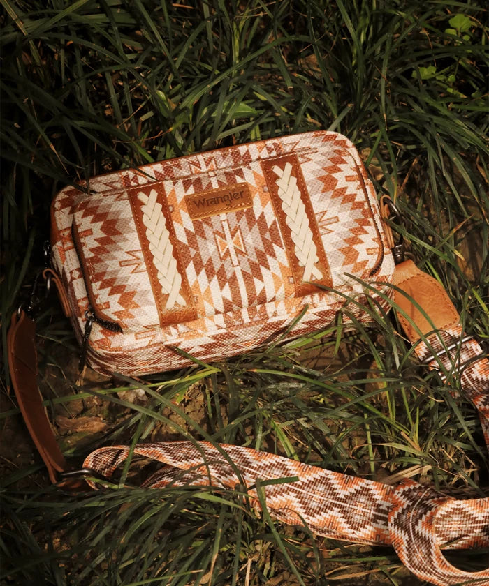 Wrangler Aztec Printed Crossbody Purse - Stylish Boho Shoulder Bag for Women | Perfect for Travel, Shopping & Everyday Use