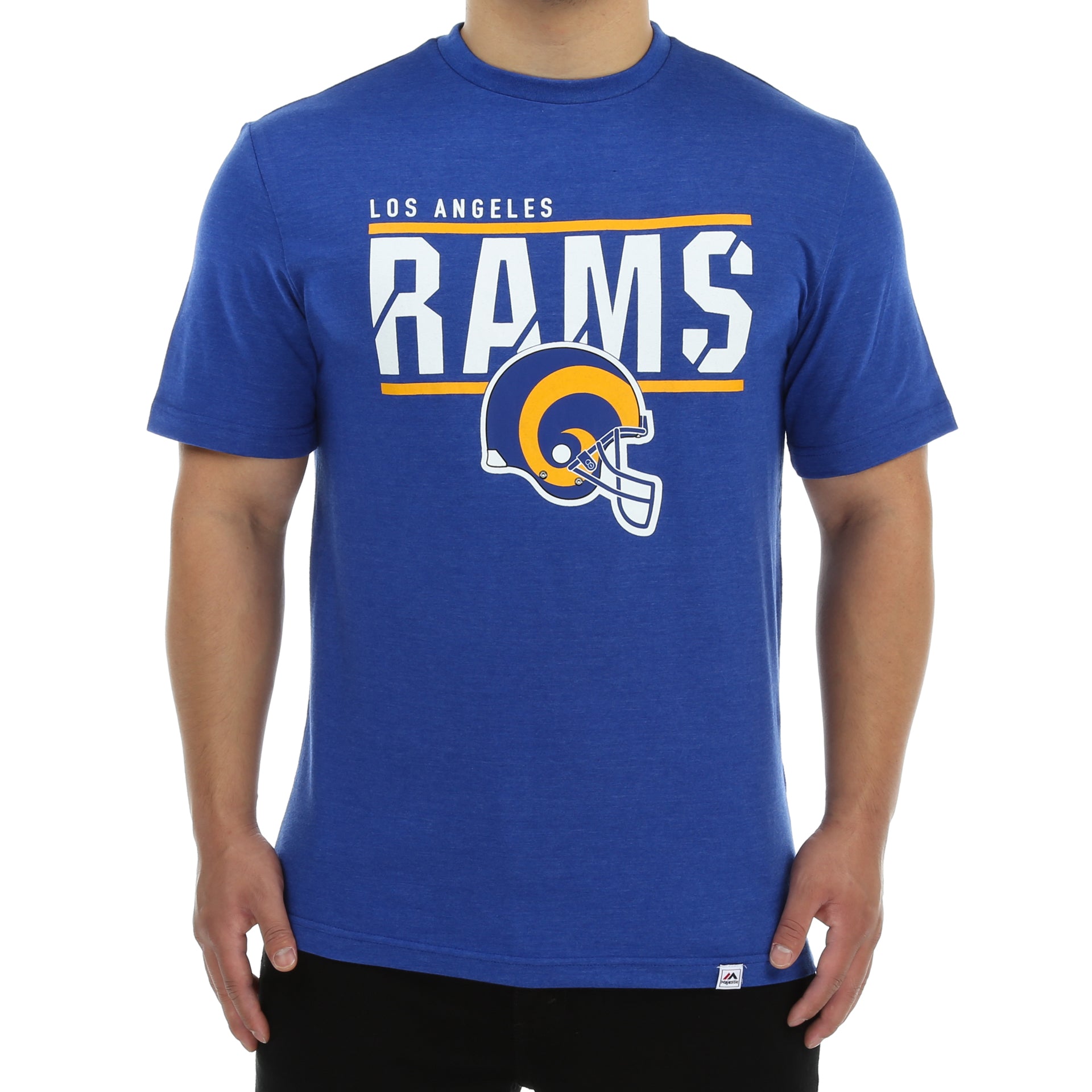 Majestic Rams NFL Flex Team Retro T-Shirt - Vintage Football Jersey Style - Deep Royal Blue - Perfect for Game Day, Tailgating & Sports Fan Gifts