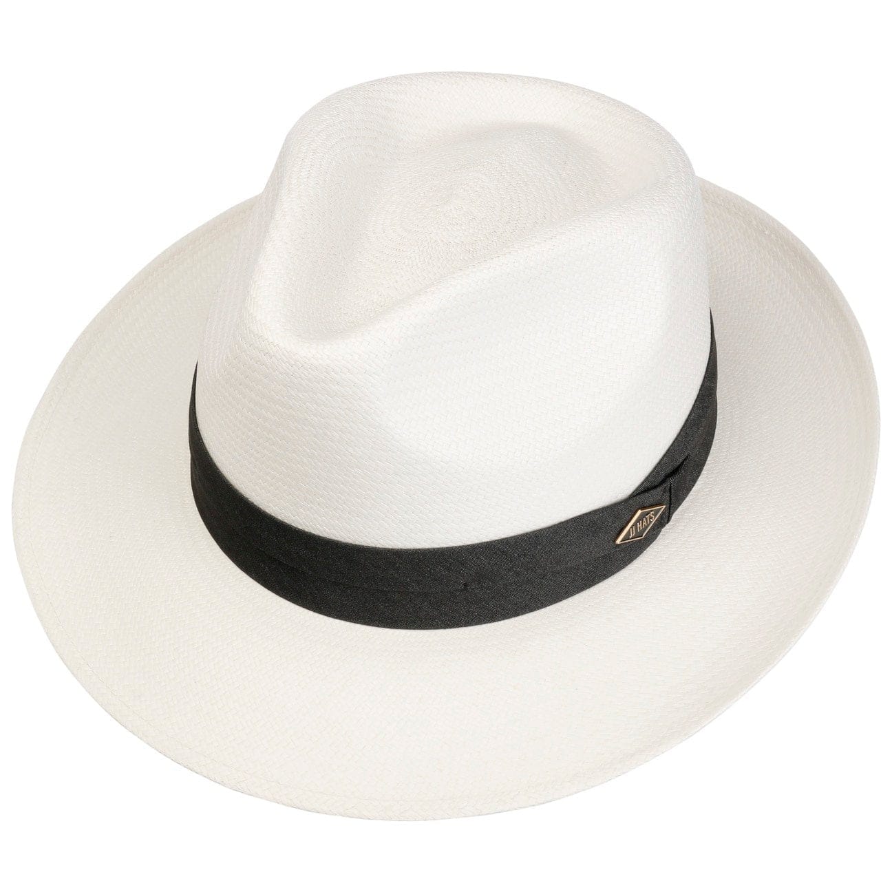 JJ Hats Fedora Panama Pleated Band Bleached 5 - Stylish Summer Hat for Beach, Outdoor & Casual Wear