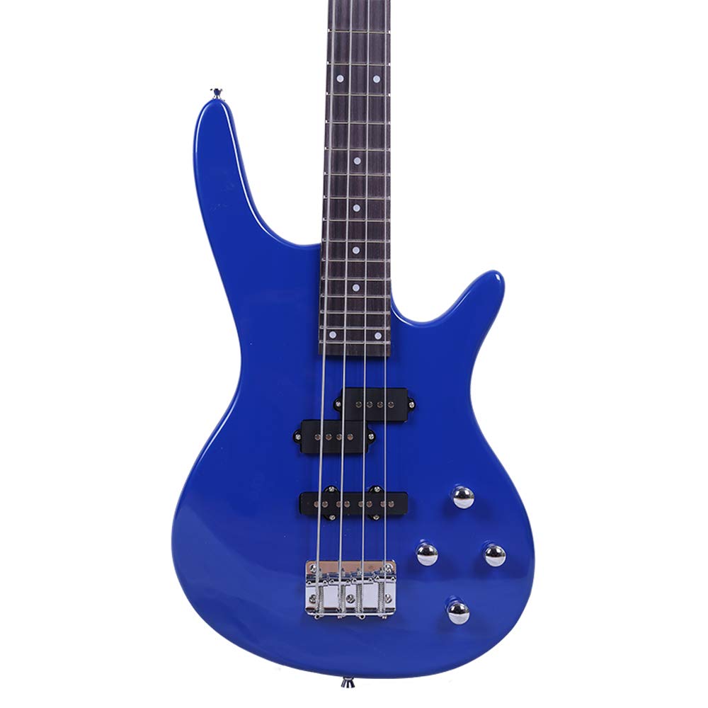 Premium IB Bass Guitar with Power Line & Wrench Tool - Stylish Electric Bass for Beginners & Professionals (Blue) | Perfect for Live Performances, Studio Recording & Music Practice