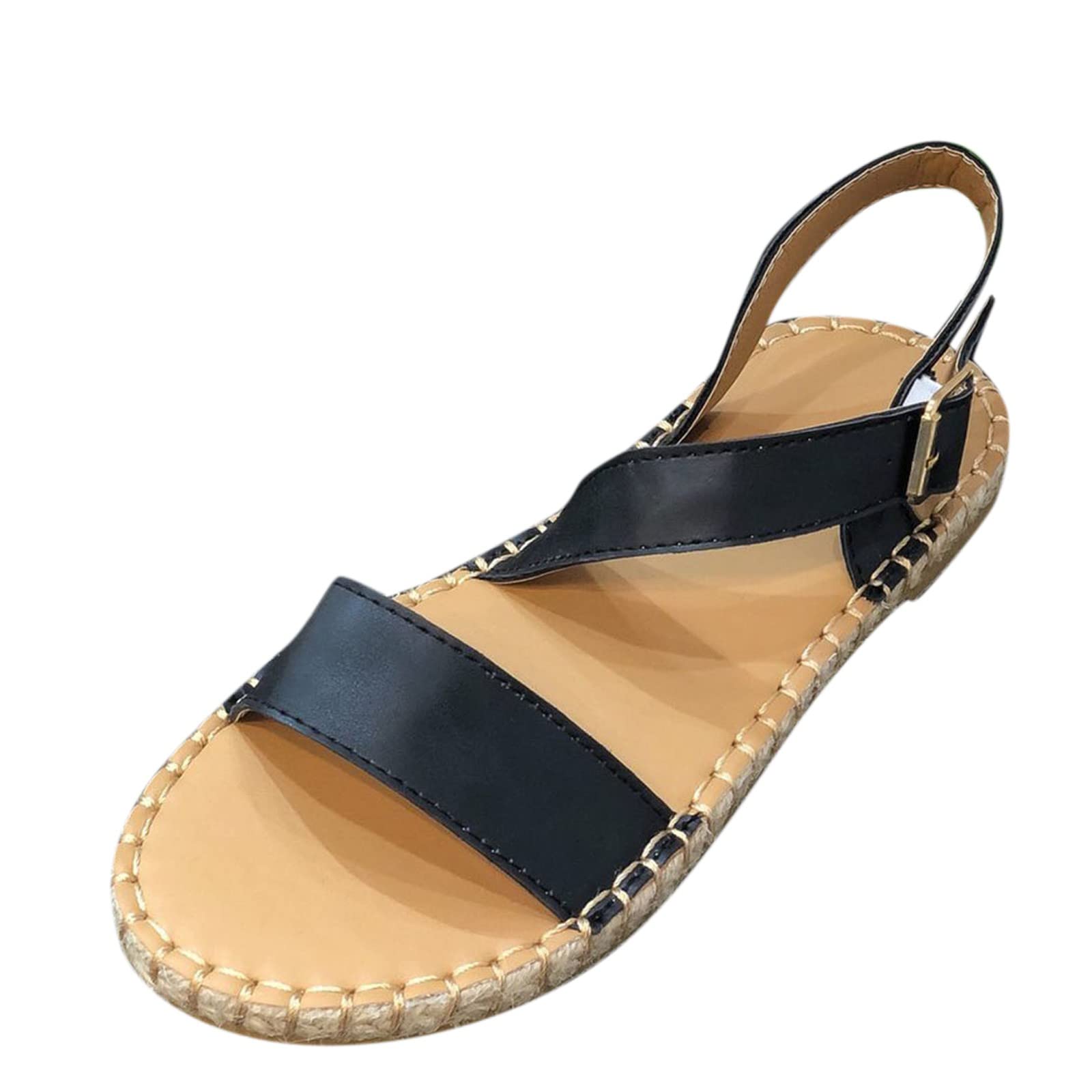 2022 Women's Summer Sandals - Fashion Buckle Flat Casual Slide Sandals for Spring & Summer | Water Shoes & Chunky Wedding Slippers | Perfect for Beach, Pool, Wedding & Everyday Wear