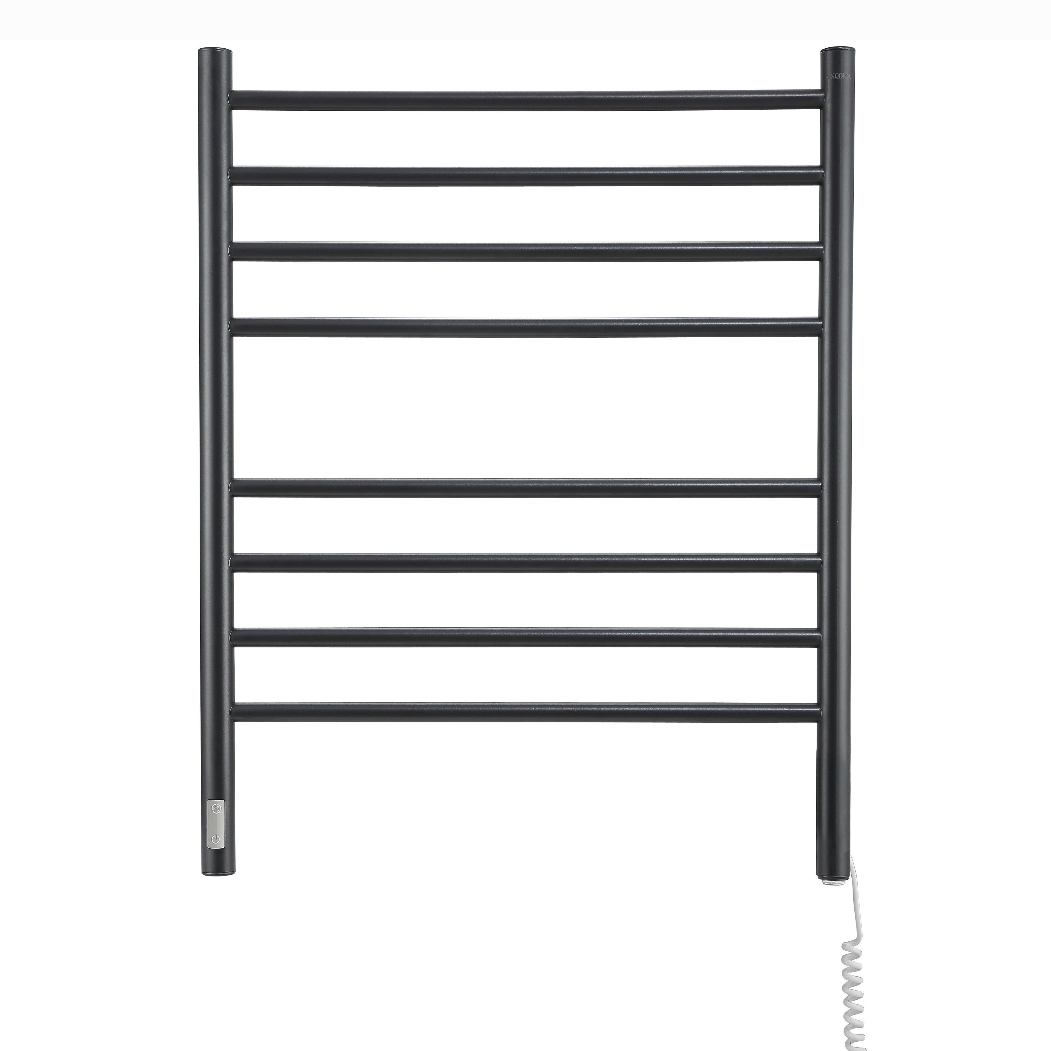 Prestige OBT 8 Bar Wall Mounted Towel Warmer with Built-in Timer - Matte Black Finish | Bathroom Luxury & Spa Experience