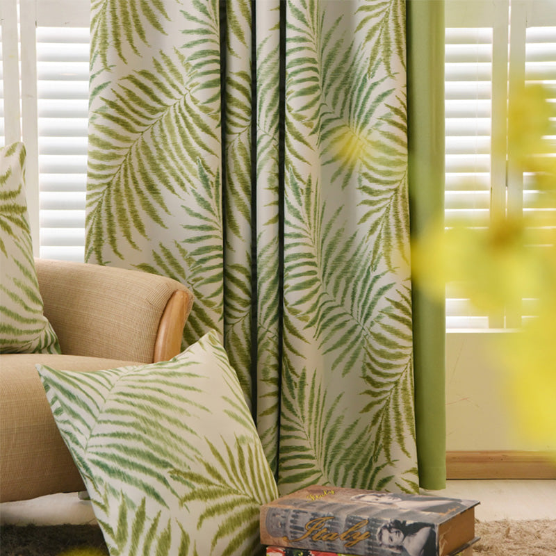 Valerie Color Blocking Rustic Botanical Blackout Custom Curtains - Thermal Insulated Window Drapes for Living Room, Bedroom & Nursery