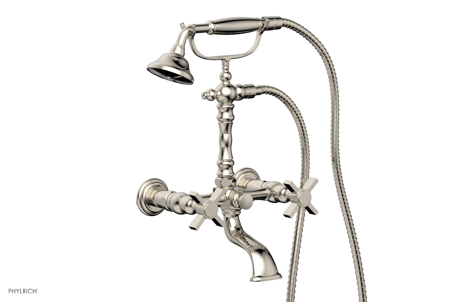 BASIC Exposed Tub & Hand Shower Blade Cross Handle K2393 08 - Chrome Finish Bathroom Faucet for Bathtub and Shower Combo, Perfect for Modern Home Renovation and Spa-Like Experience