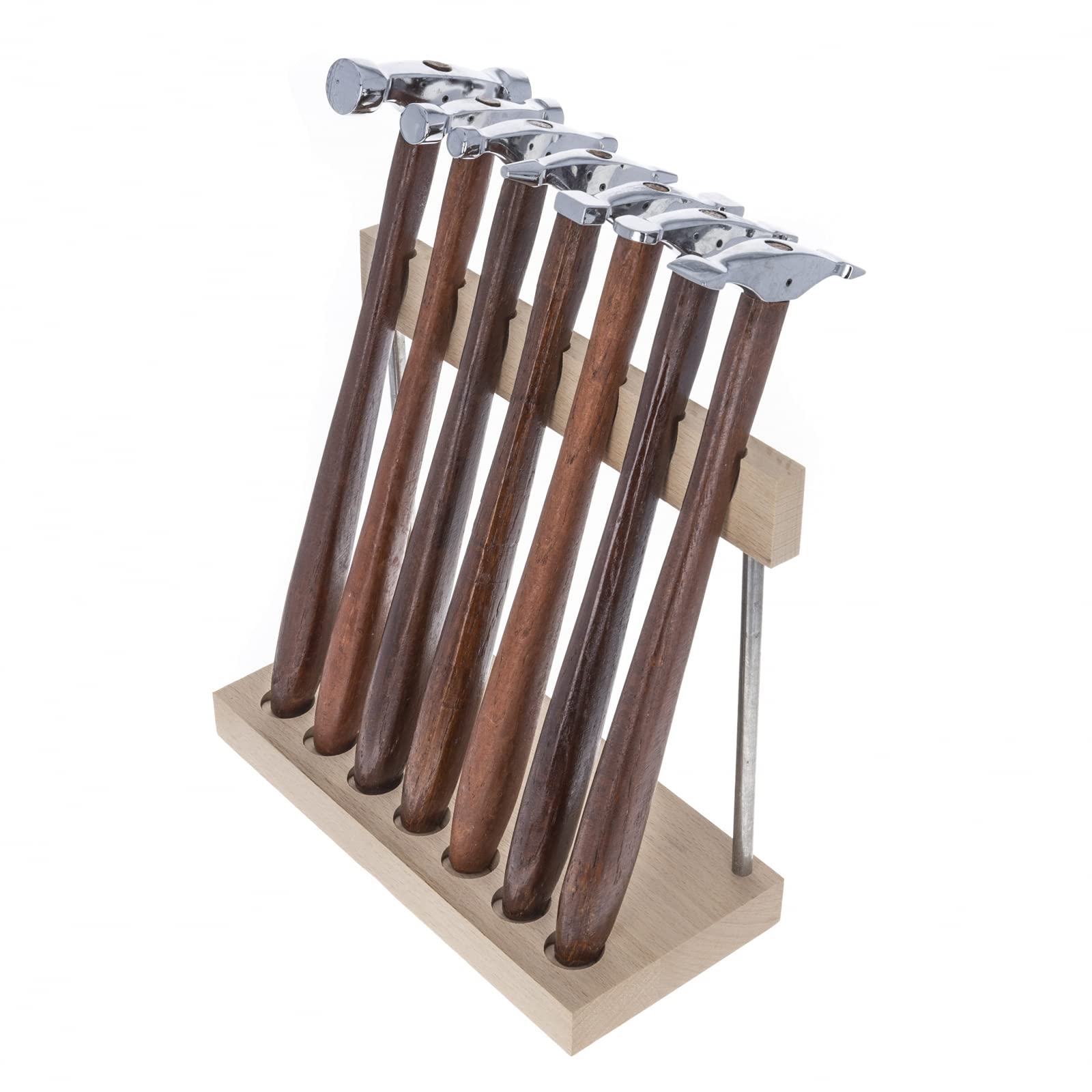 7-Piece Professional Double-Ended Jewelry Hammer Set with Display Stand - Premium Artisan Jewelry Making Tools for Goldsmiths, Silversmiths & DIY Crafters - Perfect for Metal Forming, Texturing & Stone Setting