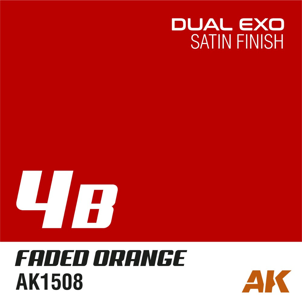 AK Interactive AK1546 Dual Exo Set 4 - 4A Pure Orange & 4B Faded Orange Acrylic Paint for Scale Models - Perfect for Military, Aircraft, and Automotive Miniature Painting