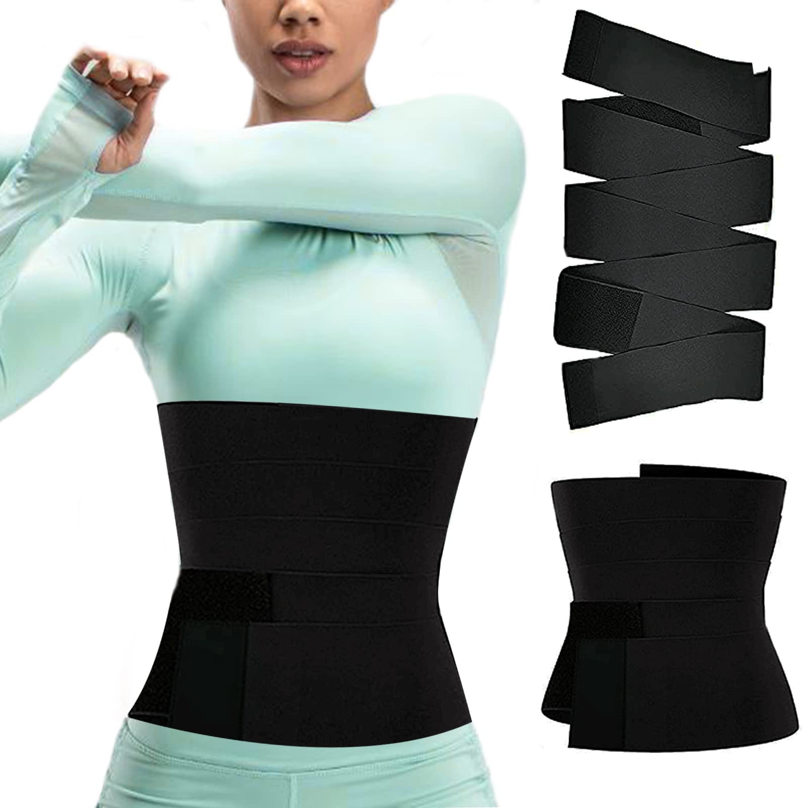 Snatch Me Up Bandage Wrap for Women - Lumbar Waist Support Belt, Invisible Waist Trainer Tape & Slimming Tummy Wrap for Stomach (4M) - Postpartum Recovery, Workout Support & Body Shaping