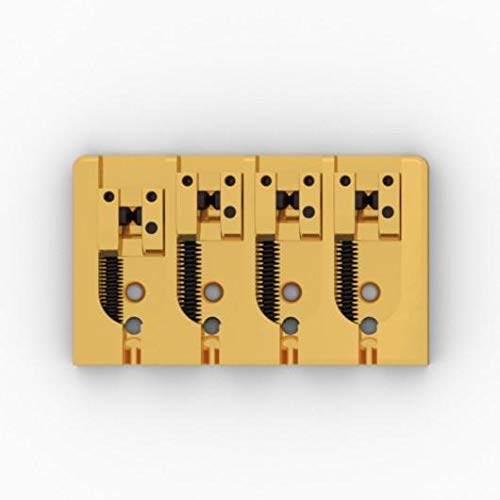 Hipshot 4-String A-Style Brass Bass Guitar Bridge - Gold Finish, .750