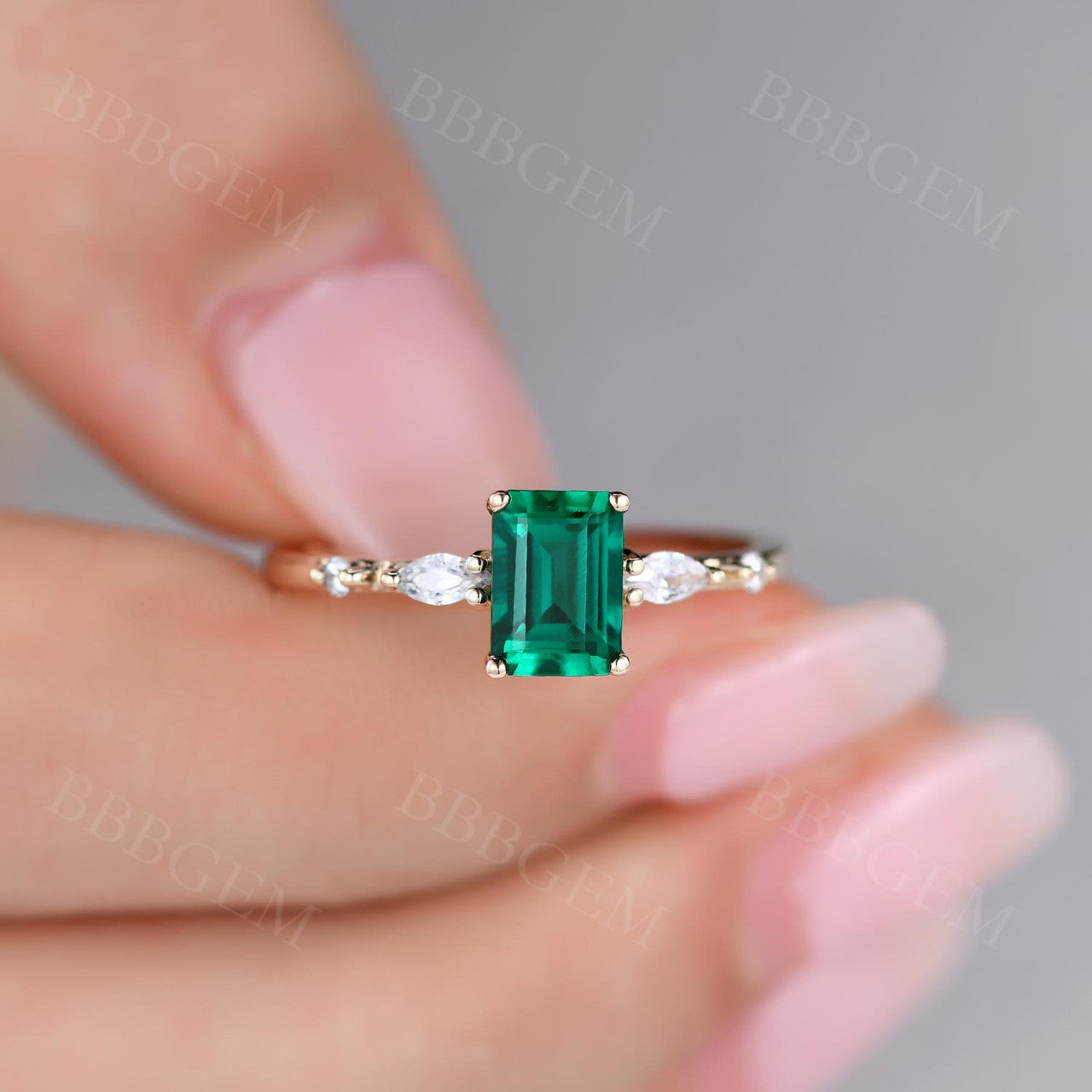 1CT Emerald Cut Lab-Created Moissanite Ring in Rose Gold – Perfect for Engagement, Wedding, Anniversary & Everyday Elegance