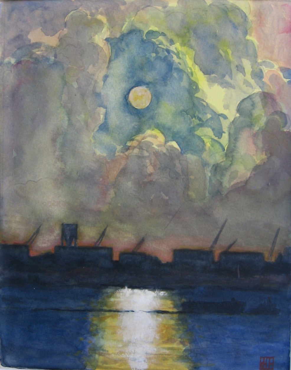Richard Estell East River Sunrise Painting - New York City Skyline Artwork for Home & Office Decor | Perfect Gift for Art Lovers & NYC Enthusiasts