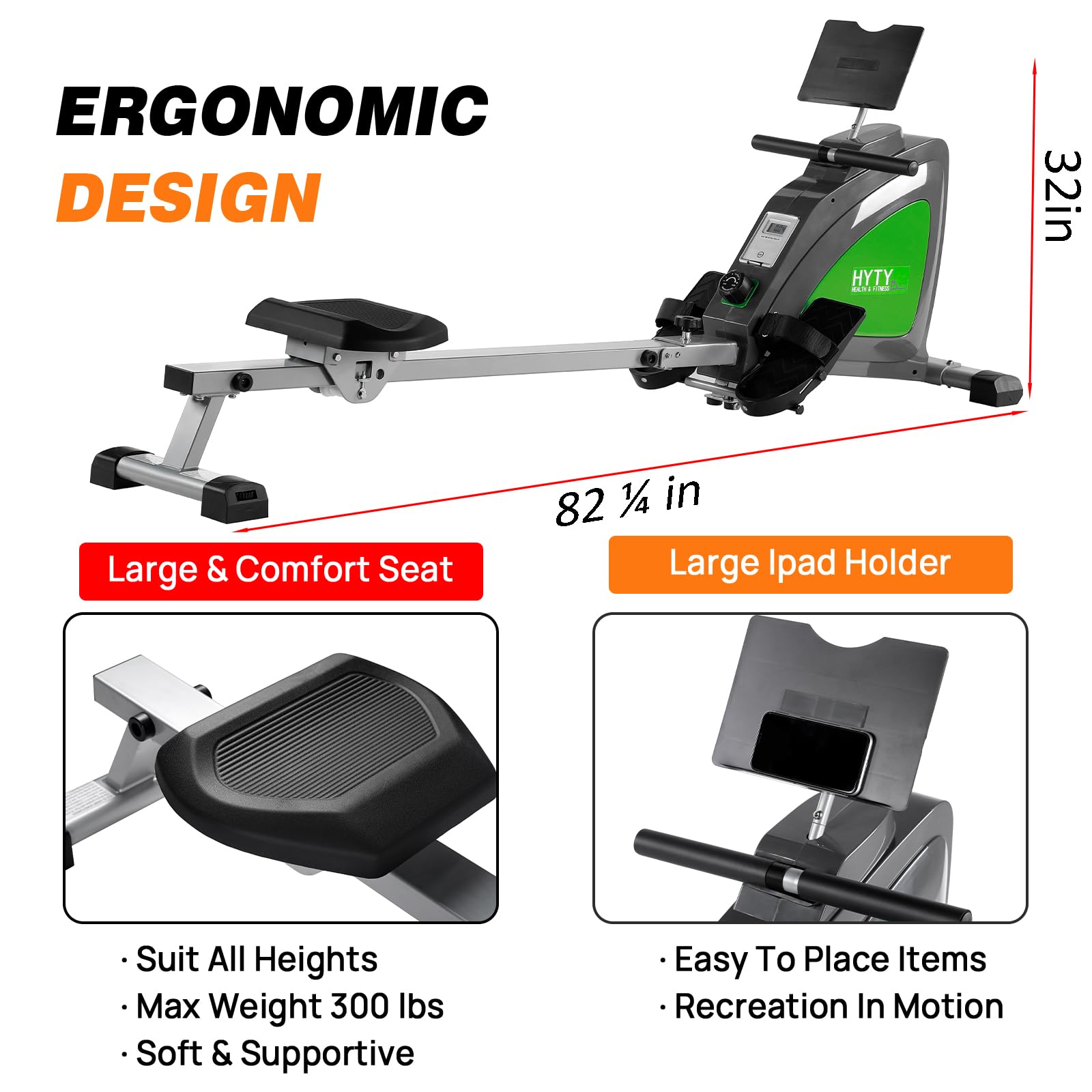 Magnetic Rowing Machine for Home - Foldable 48