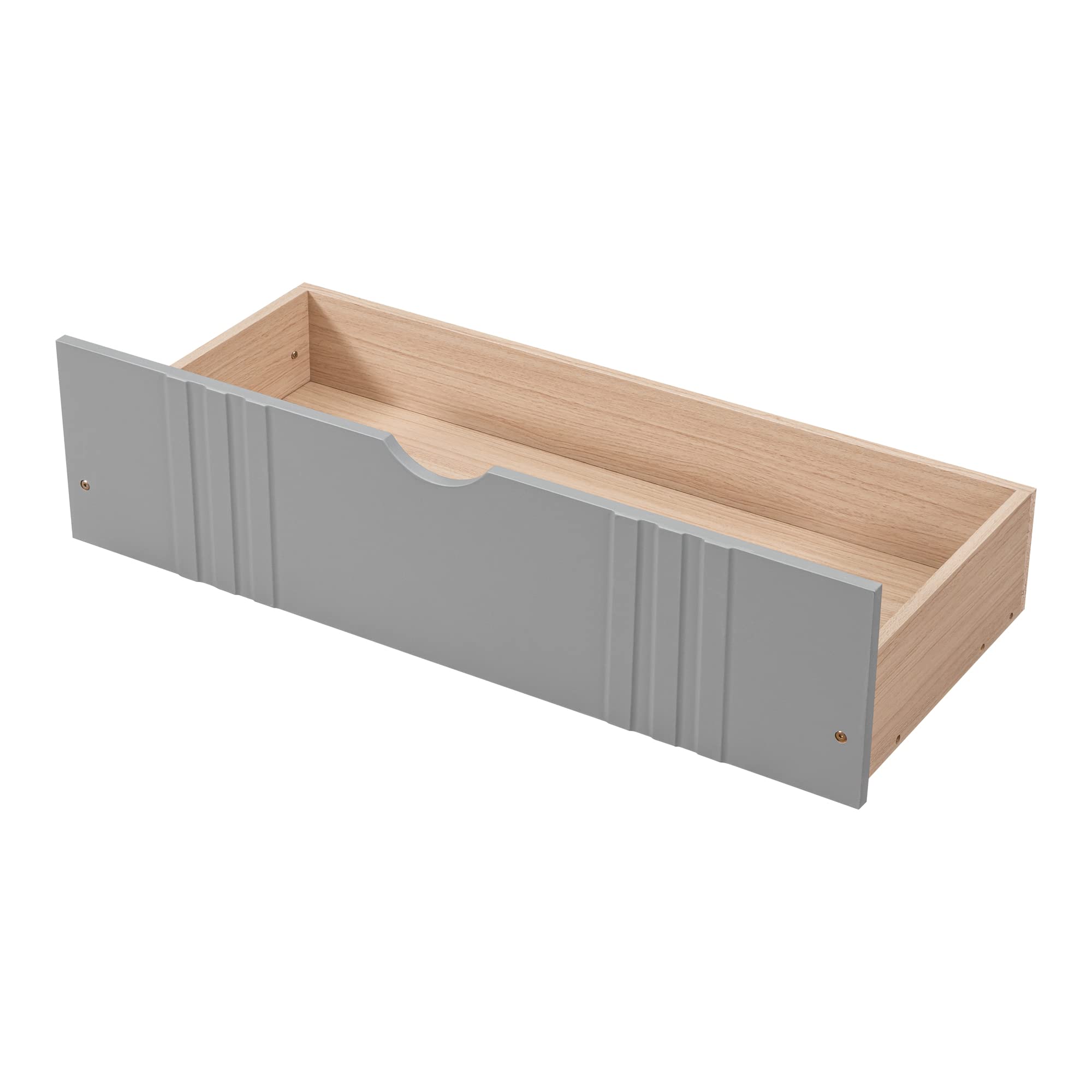 Full Size Wooden Daybed with 2 Storage Drawers & 10 Wooden Slats - No Box Spring Needed (Grey) | Perfect for Guest Rooms, Dorms & Small Spaces