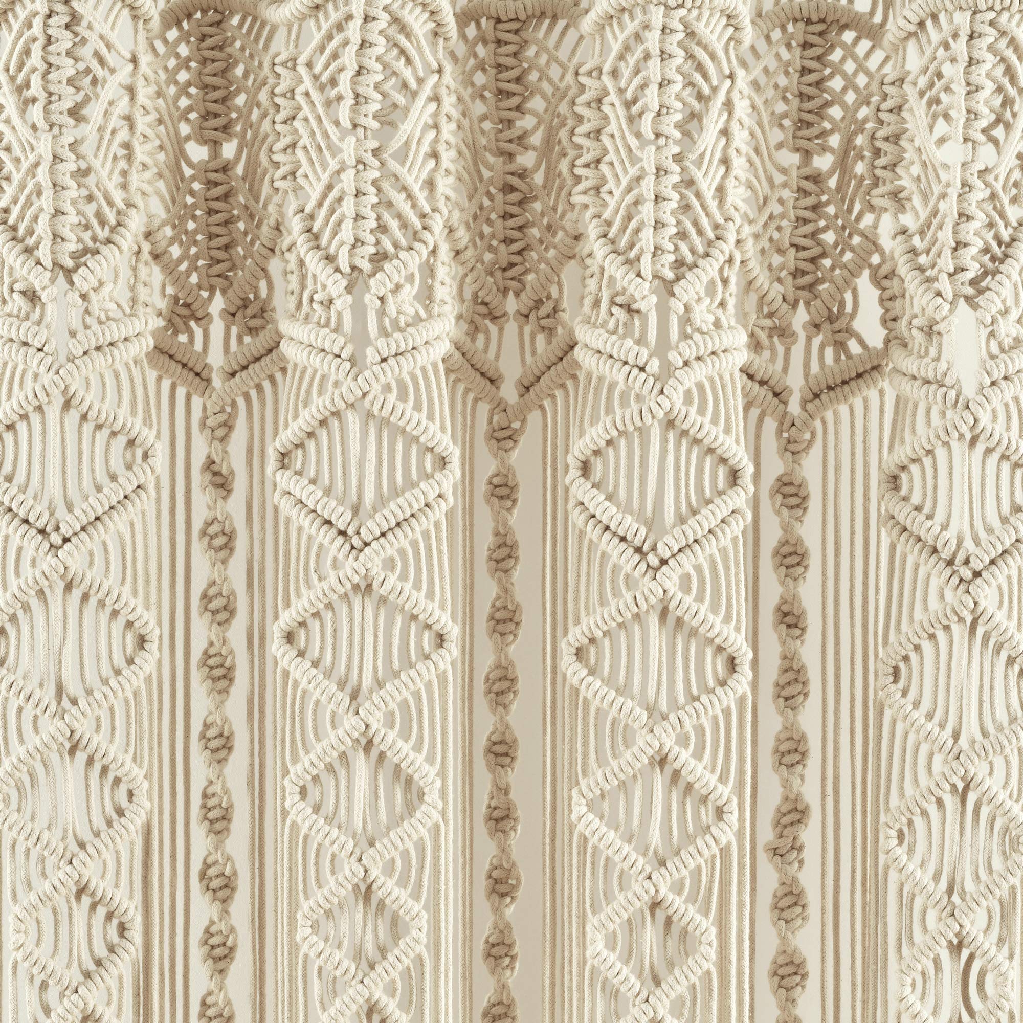Boho Macrame Textured Cotton Valance Curtain 40