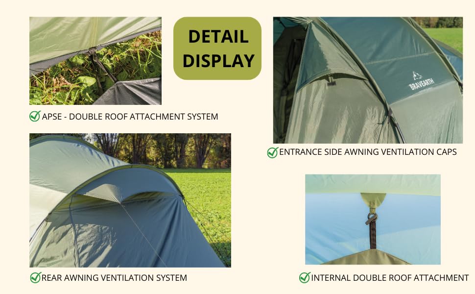 BravEarth Jaguar Adult Unisex Camping Tent - One Size Fits All - Perfect for Hiking, Backpacking & Outdoor Adventures