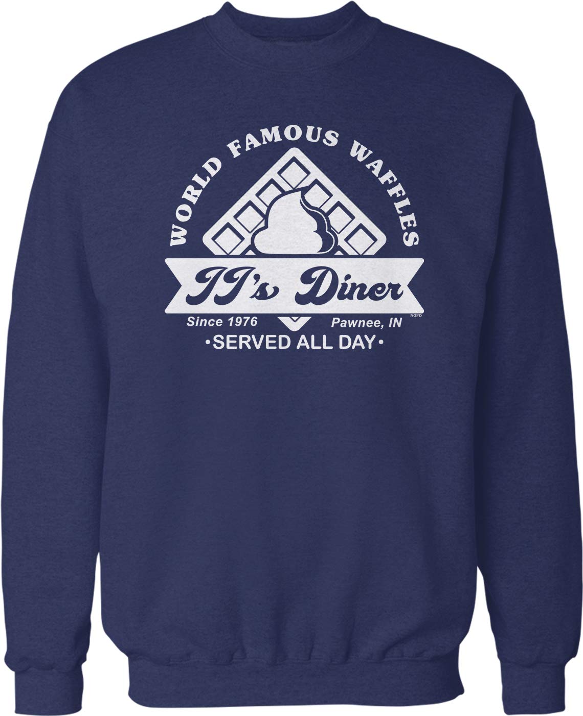 JJ's Diner World Famous Waffles Crew Neck Sweatshirt | Unisex Cotton Pullover | TV Show Inspired Apparel | Perfect for Fans, Casual Wear & Pop Culture Enthusiasts