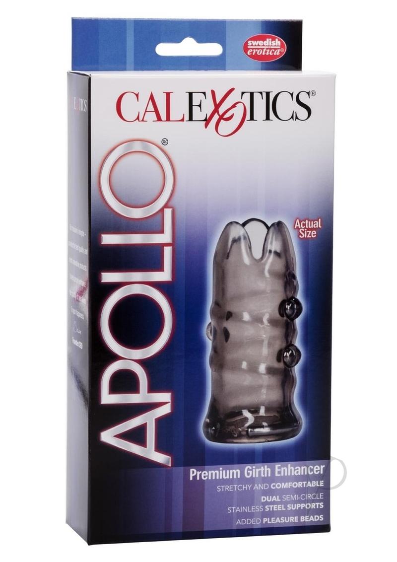 Apollo Premium Girth Penis Enhancer - Smoke Color Male Enhancement Sleeve for Increased Size & Pleasure - Perfect for Couples Play & Solo Use