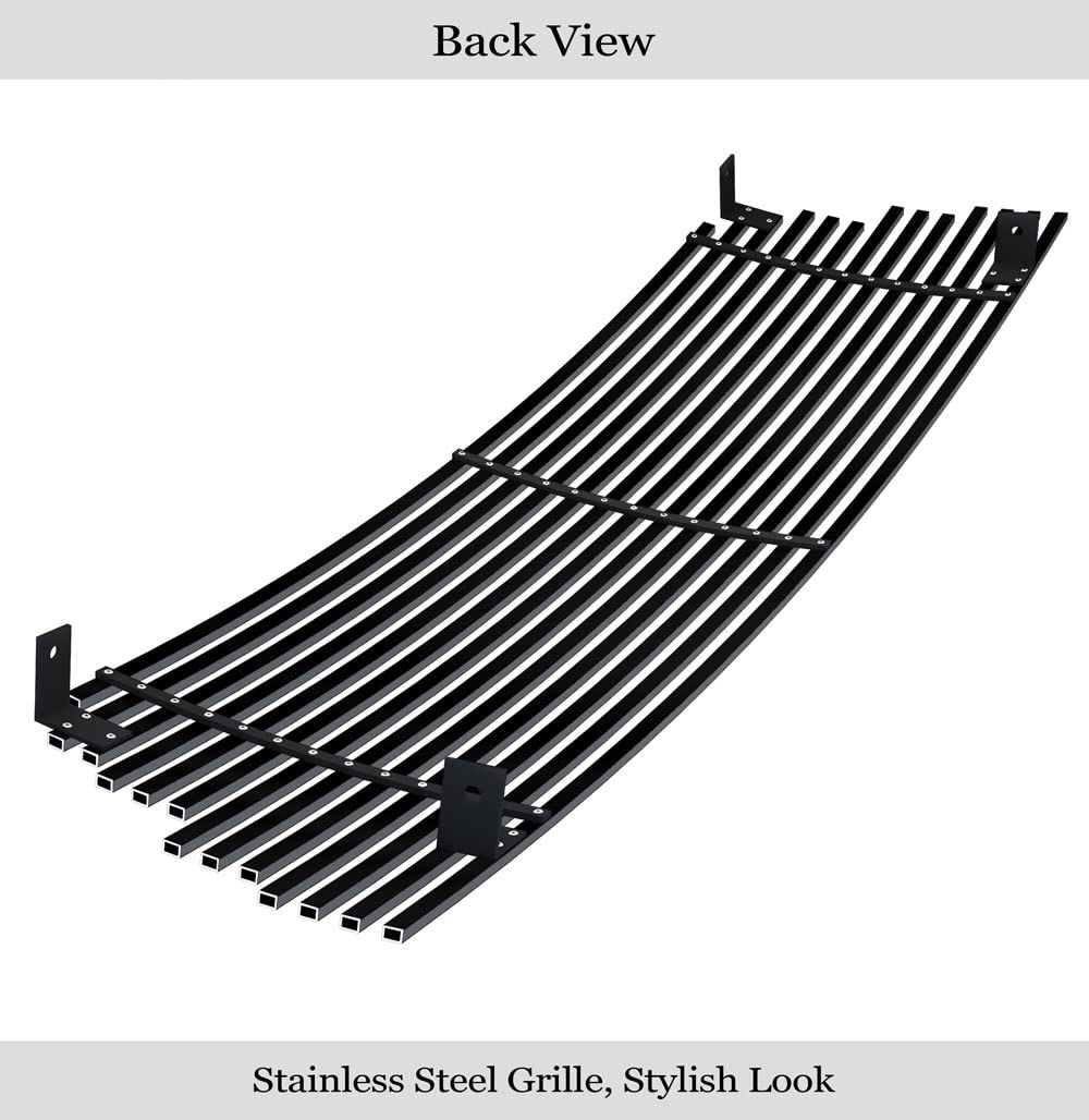 APS Compatible with GMC Canyon 2004-2012 Main Upper Stainless Steel Black Billet Front Grill Grille Insert G85474H - Upgrade Your Truck's Style for Off-Road & Street Driving