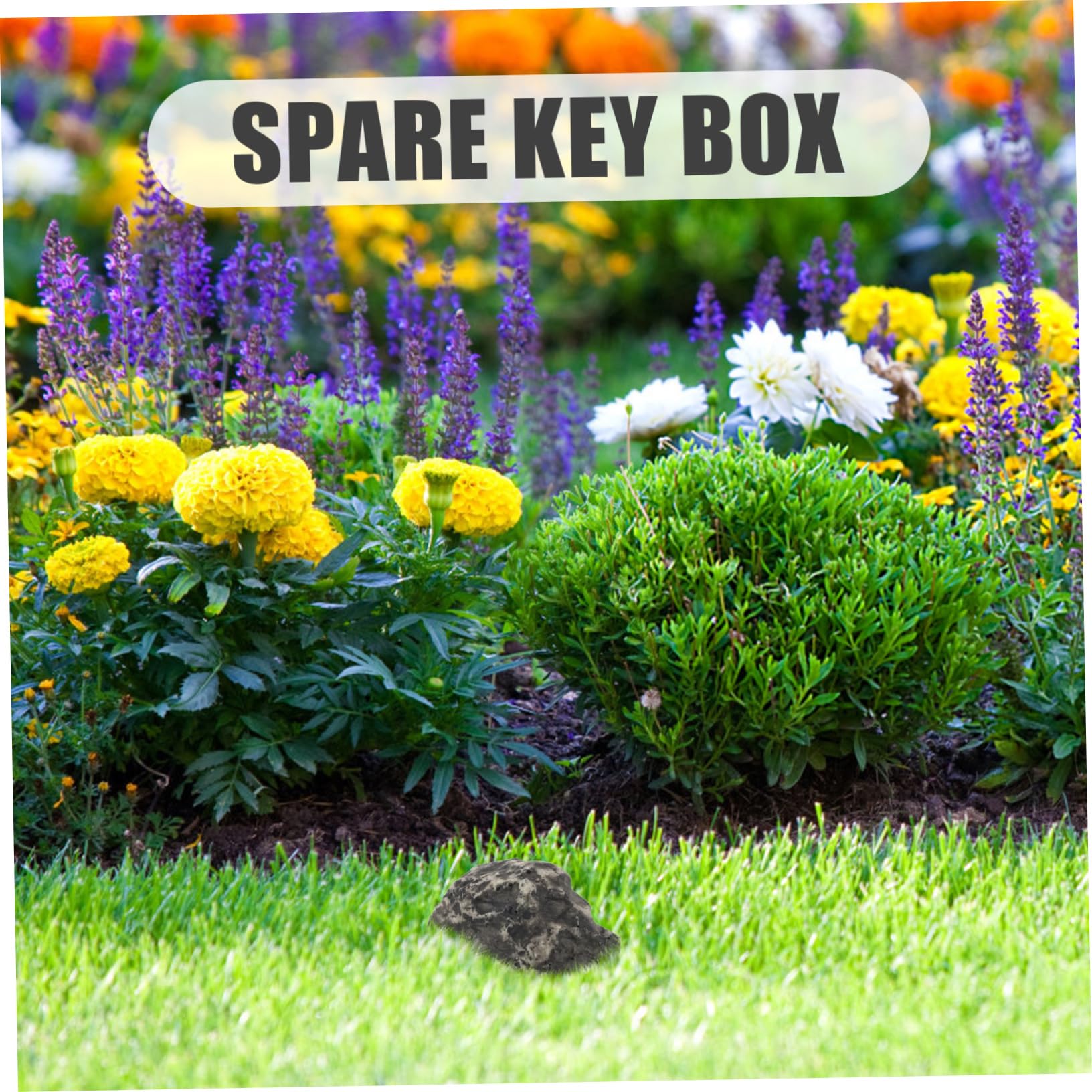 NUOBESTY Fake Rock Key Hider - Waterproof Outdoor Key Storage Box with Hidden Compartment - Perfect for Spare Keys, Garden, Yard, and Home Security