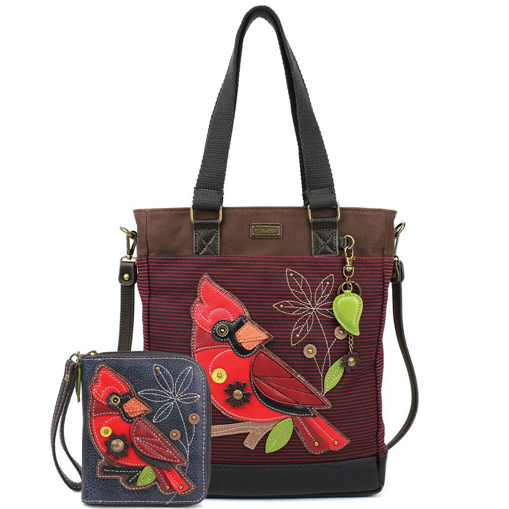 CHALA Burgundy Stripe Cardinal Work Tote Bag for Women - Professional Office Laptop Tote with Adjustable Shoulder Strap - Perfect for Business, Commuting & Travel
