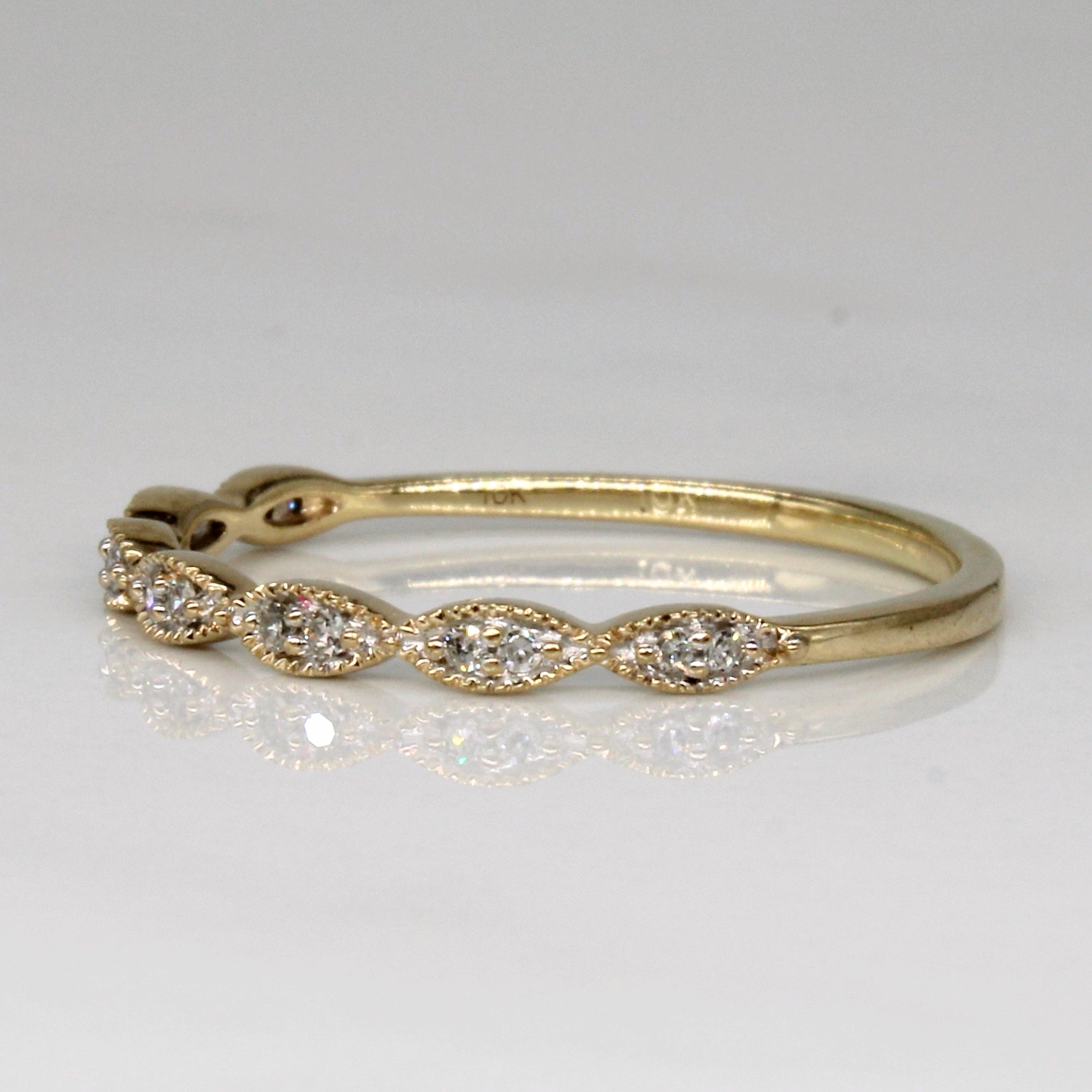0.07ctw Scalloped Diamond Ring for Women - Size 8.5 | Elegant Wedding Band, Anniversary Gift & Everyday Jewelry | Perfect for Engagement, Promise Rings & Special Occasions