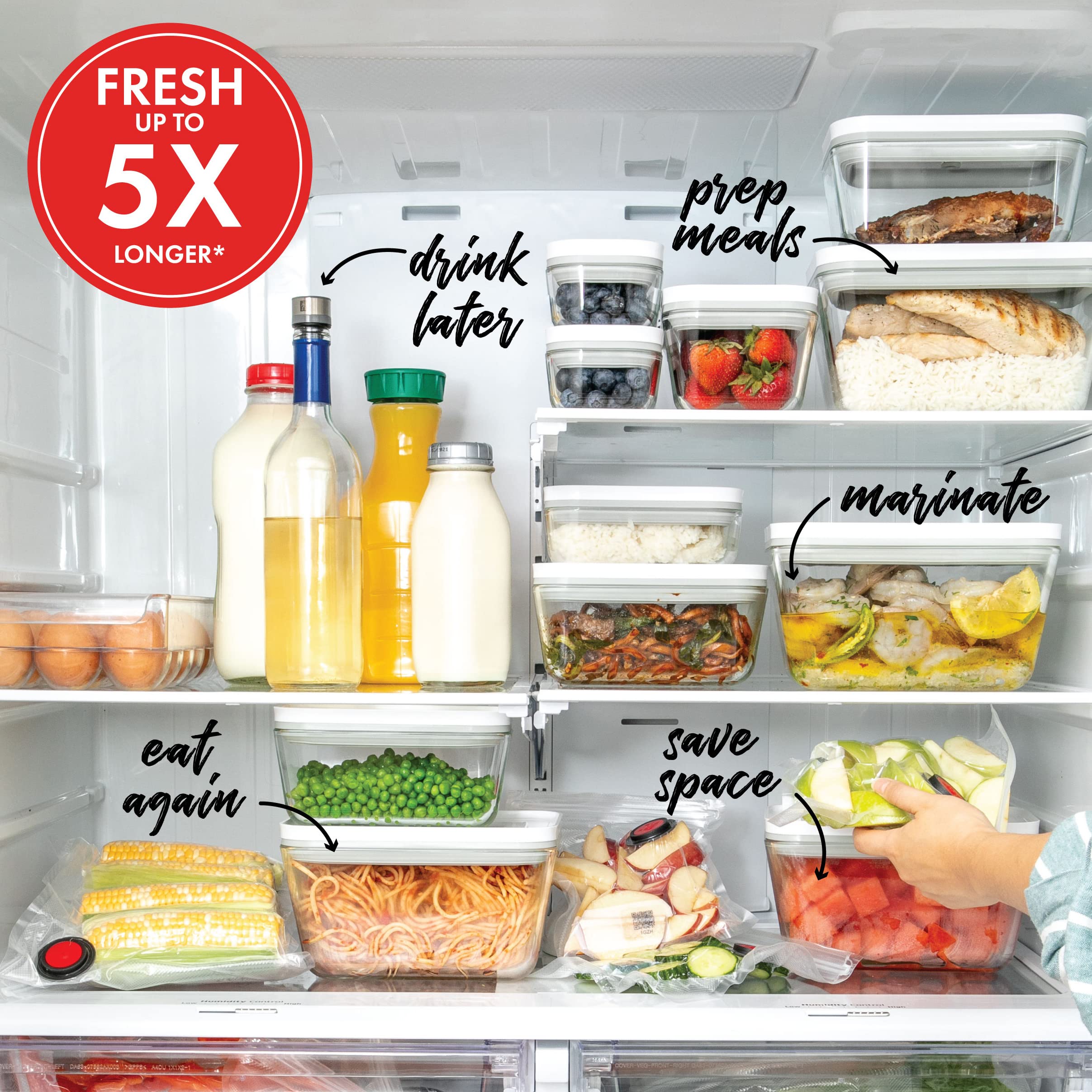 ZWILLING Fresh & Save Large Glass Airtight Food Storage Containers - 3-Piece Set for Meal Prep, Leftovers & Pantry Organization | BPA-Free Kitchen Essentials for Fresh Food Preservation