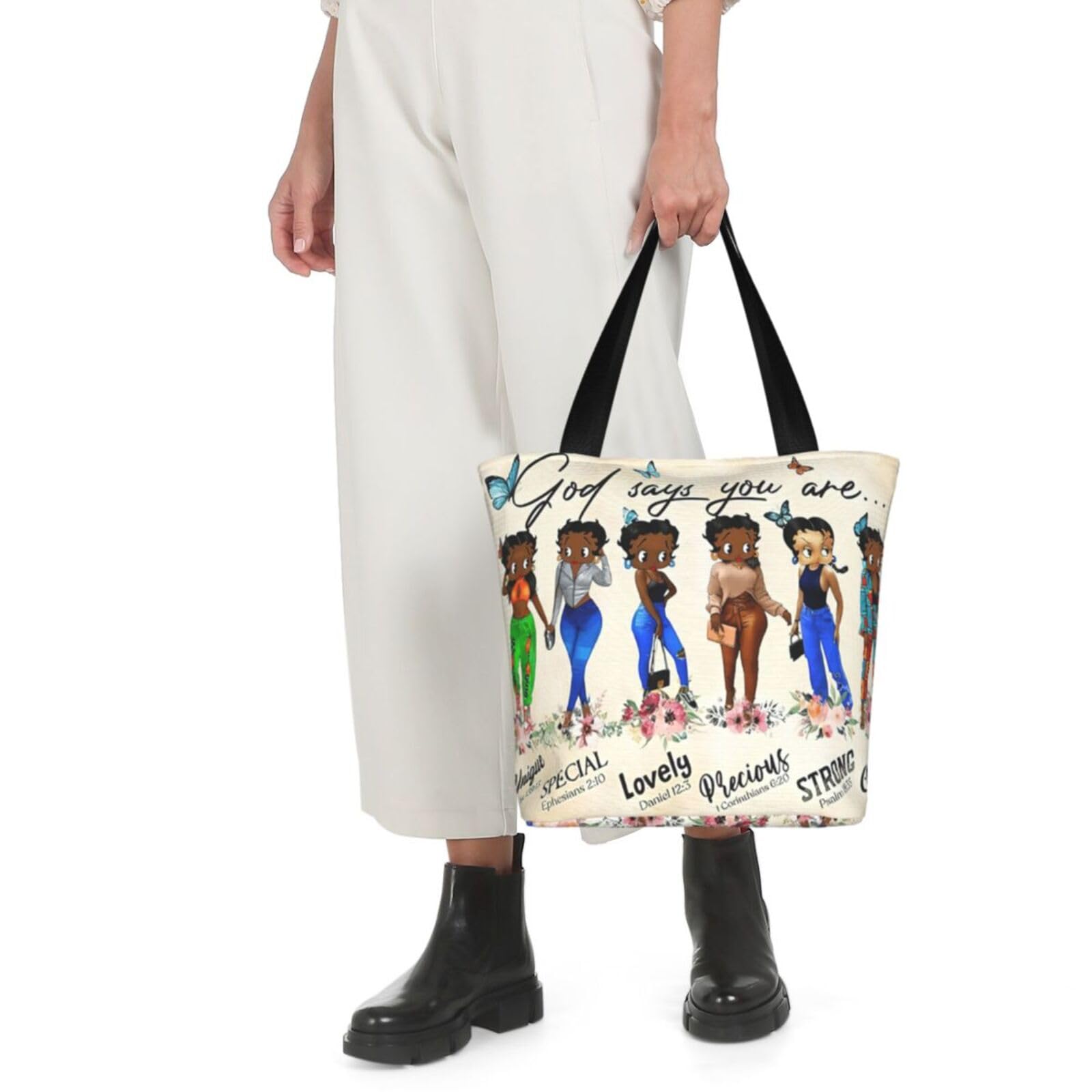 African American Queen Tote Bag for Women - Premium Quality Shoulder Handbag for Casual Use, Work, and Travel | Stylish Black Women's Shoulder Bag