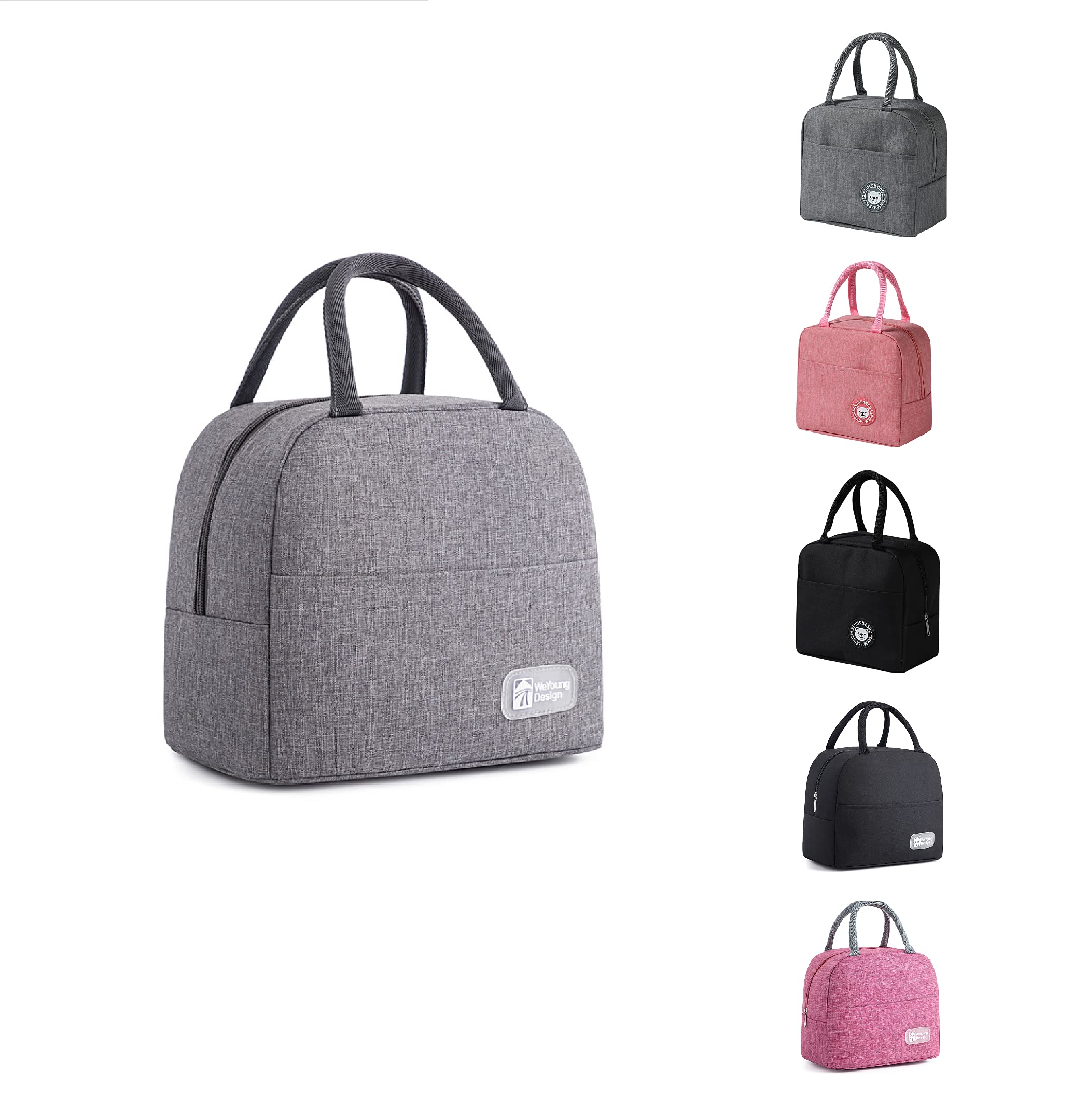 Reusable Insulated Lunch Bag for Women - Thermal Oxford Cloth Lunch Box with Ice Pack Compartment | Portable Meal Container for Work, School & Picnics (Upgrade Gray)