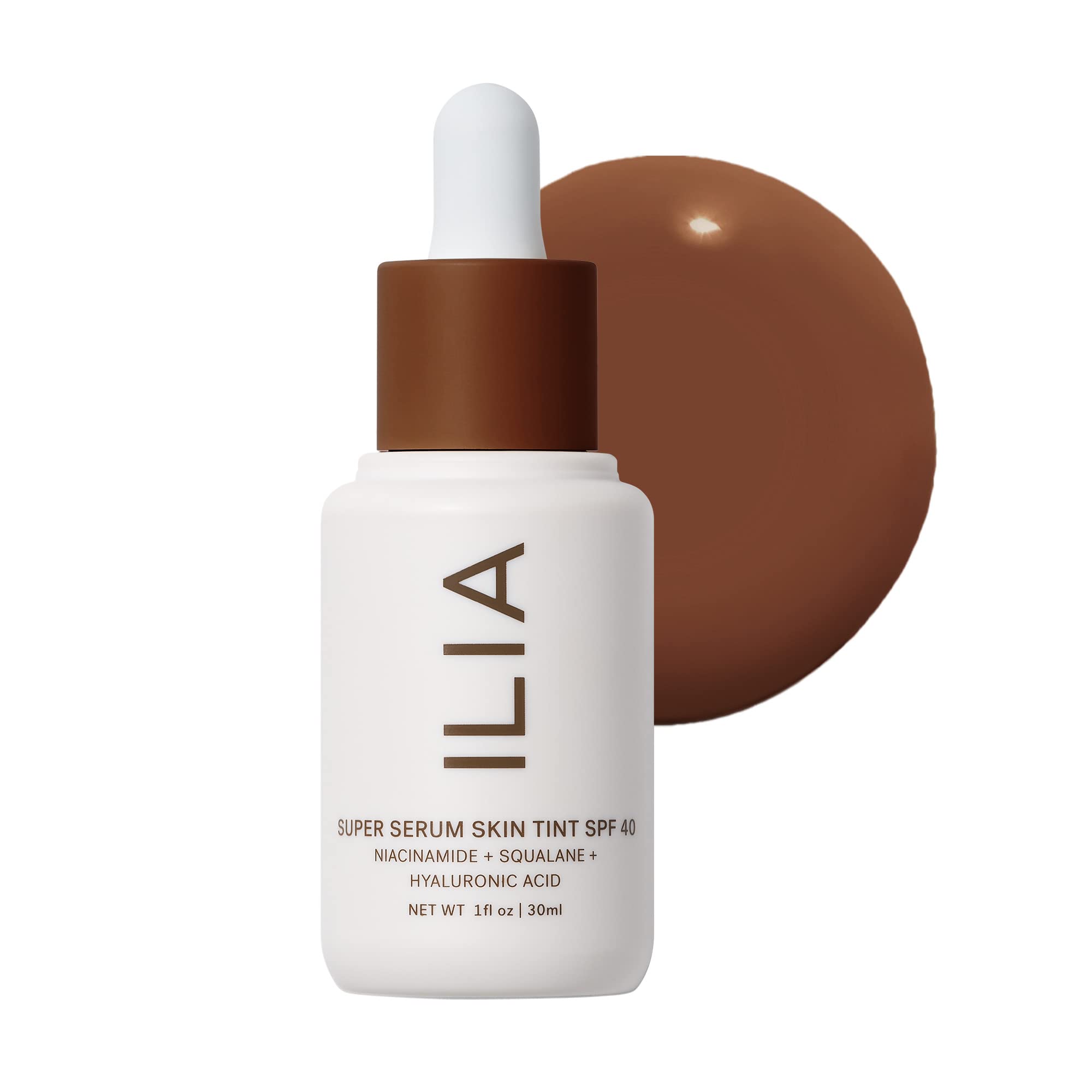 ILIA Natural Super Serum Skin Tint SPF 40 - Non-Toxic, Vegan & Cruelty-Free Clean Makeup (Shade Perissa ST 17.5) | Lightweight Foundation for Daily Wear, Sun Protection & Flawless Coverage