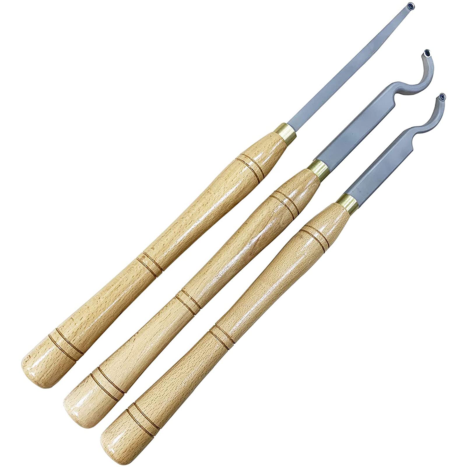 Premium Carbide Wood Lathe Turning Tools Set - 3 PCS with Ergonomic Comfort Grip Handles for Woodworking, DIY Crafts & Hobby Projects - Perfect for Bowl Turning, Spindle Work & Furniture Making