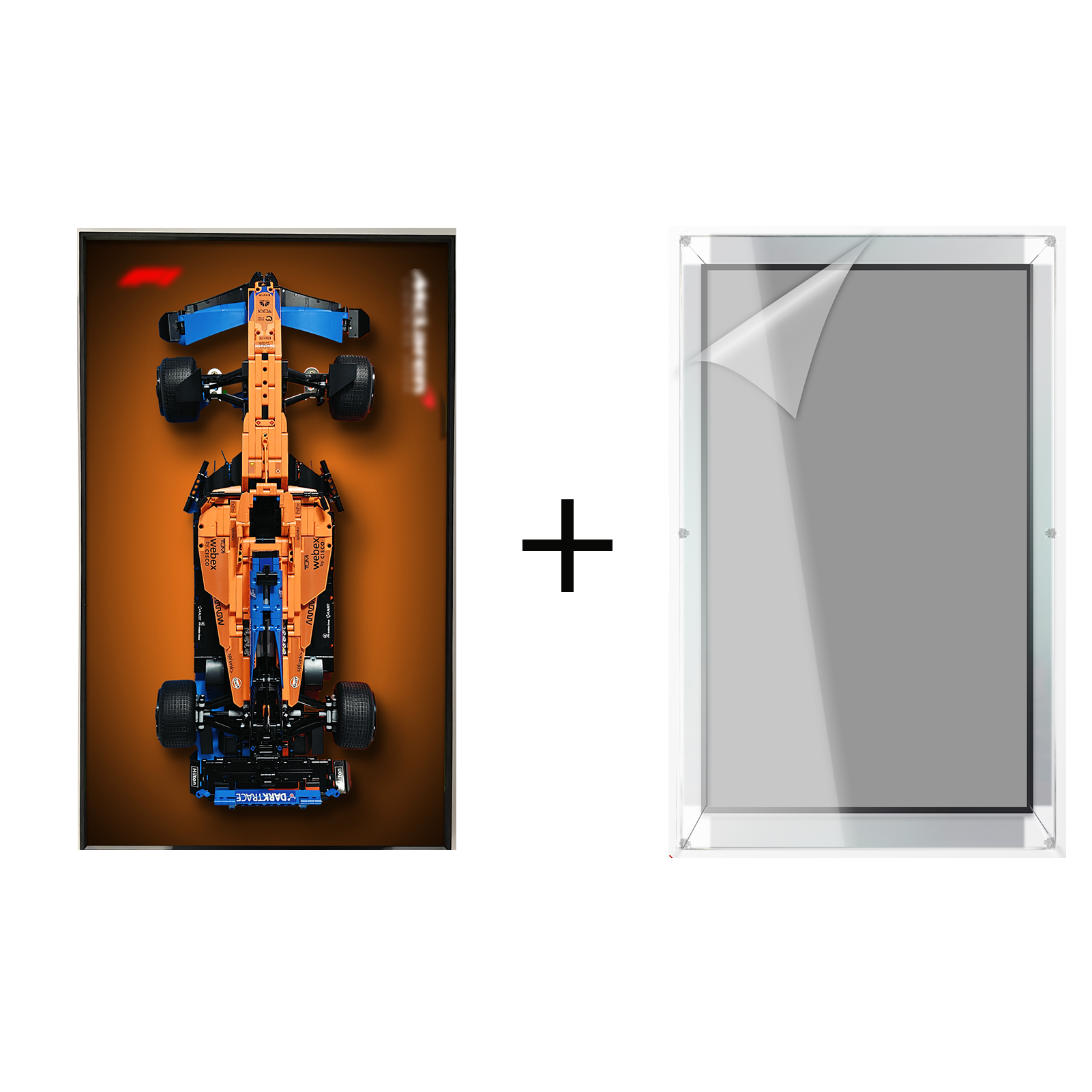 Lego Technic McLaren Formula 1 Race Car 42141 Wall Display Frame - Premium Showcase for Collectible Model Cars - Perfect for Home Office, Game Room & Man Cave Decor