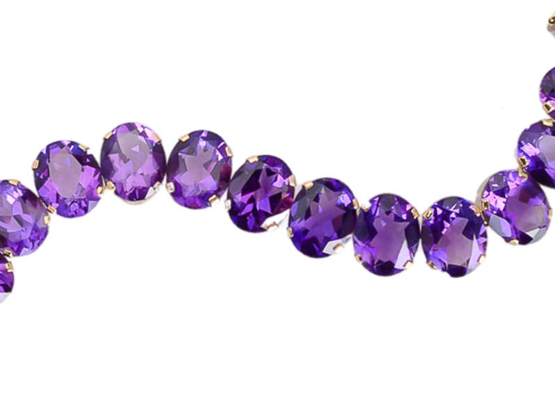 Royal Purple Amethyst Bracelet for Women - Healing Crystal Jewelry for Stress Relief & Positive Energy - Elegant Gift for Birthday, Meditation & Spiritual Wellness