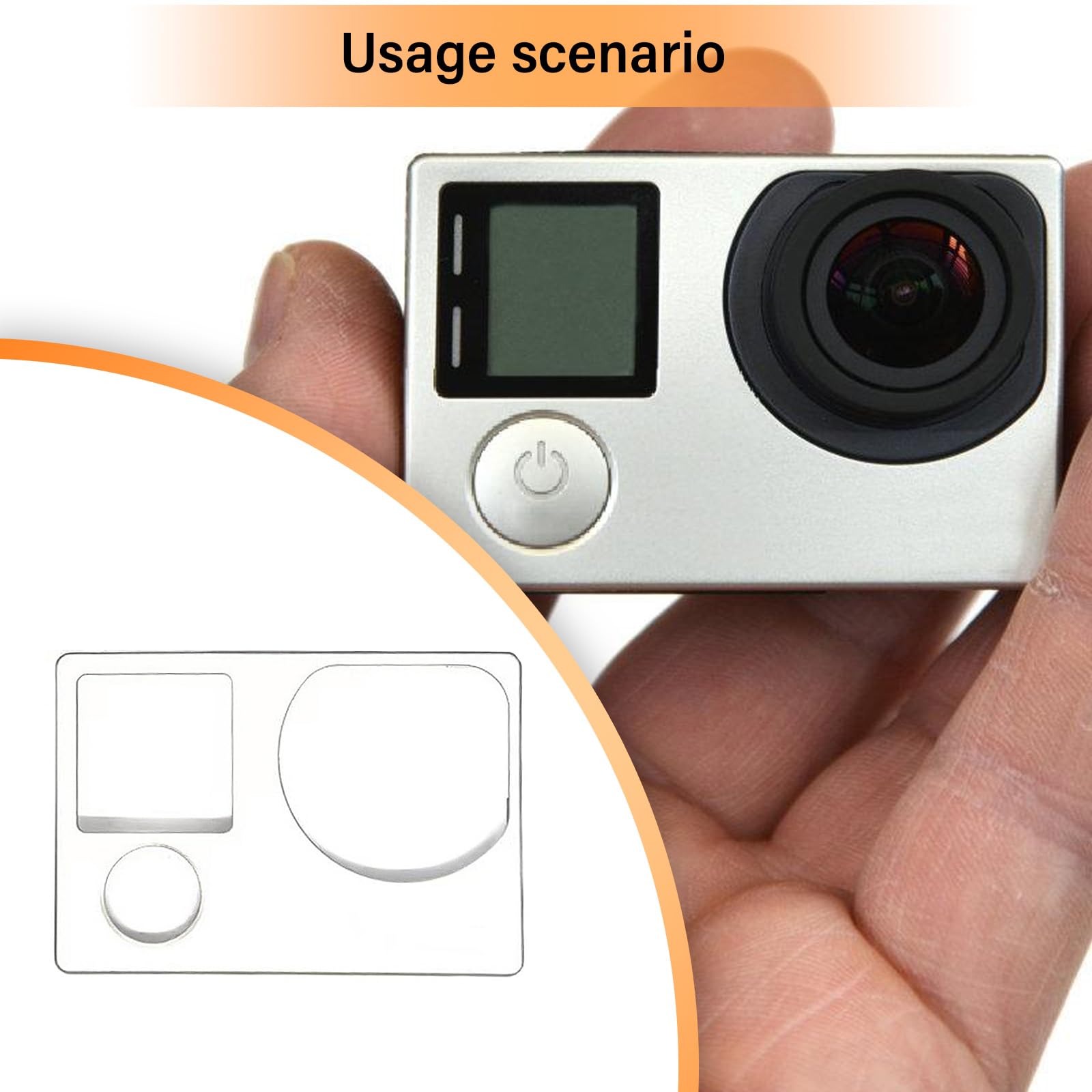Replacement Front Housing Frame for GoPro Hero 4 Action Camera - Durable Faceplate Cover with Lens Protector - Perfect for Outdoor Sports, Waterproof Case for Surfing, Skiing & Adventure Photography