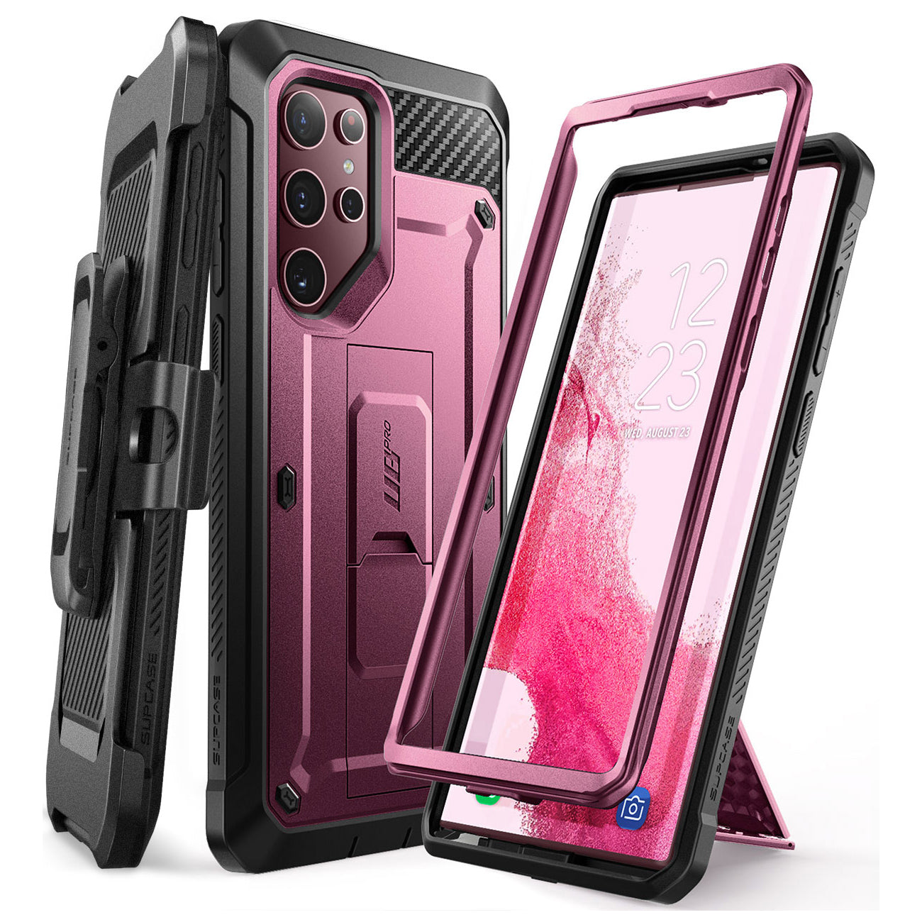 Samsung Galaxy S22 Ultra Unicorn Beetle PRO Case - Heavy Duty Rugged Protection, Burgundy Red | Shockproof, Drop Proof Cover for Outdoor, Work & Travel