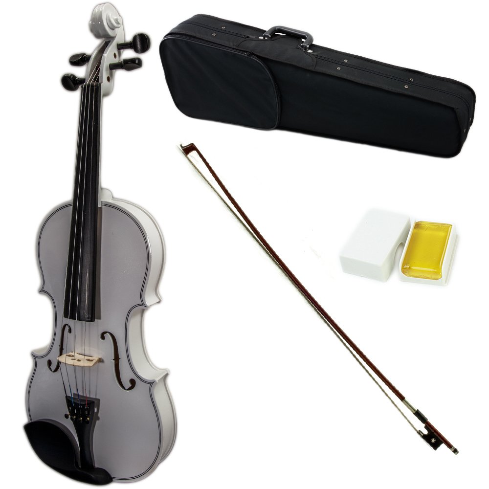 SKY Full Size VN202 Wood White Violin with Beautiful Purfling, Brazilwood Bow & Lightweight Case - Perfect for Beginners, Students & Professional Violinists - Ideal for Practice, Performances & Music Lessons
