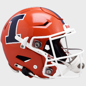 Official Illinois Fighting Illini Riddell SpeedFlex Authentic Football Helmet - College Football Equipment for Players & Collectors - Perfect for Games, Training & Display