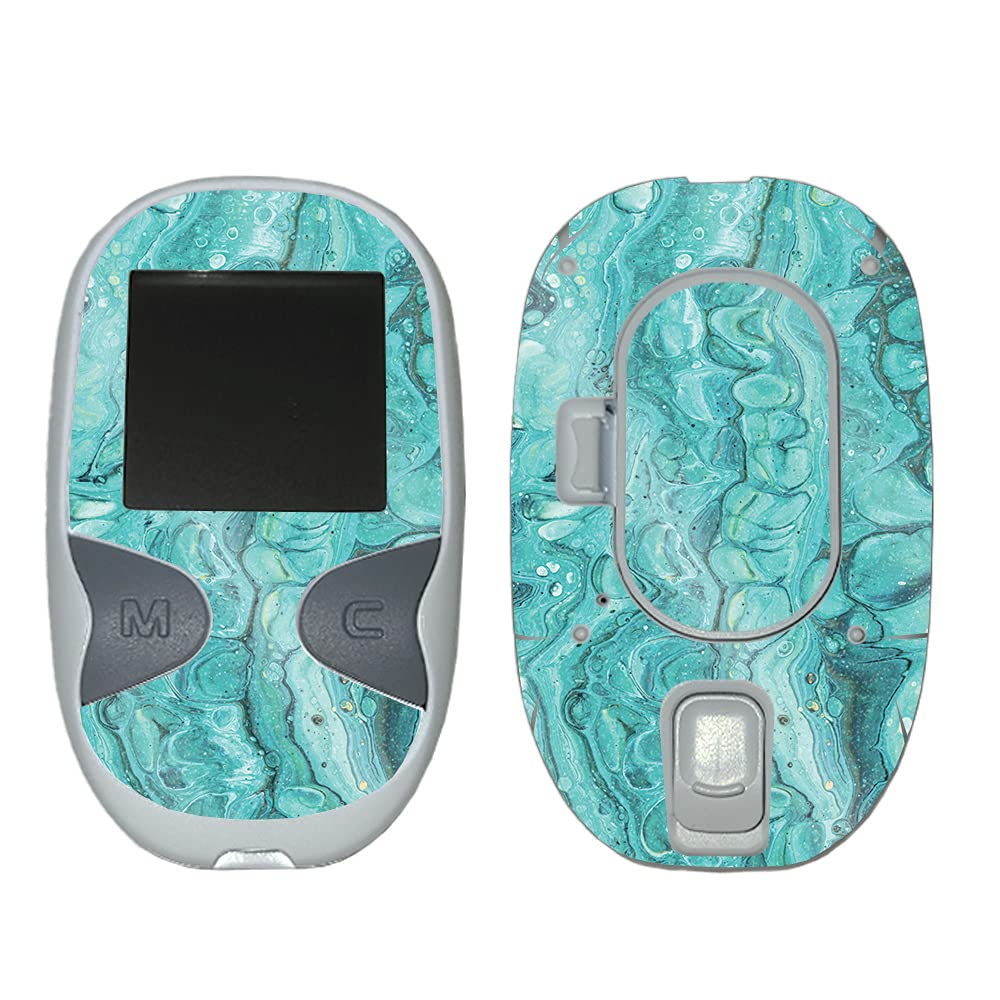 MightySkins Glossy Glitter Skin Cover for Care Touch Glucose Meter - Sea Limestone | Protective Durable High-Gloss Finish | Easy to Apply | Made in USA | Perfect for Diabetics & Daily Glucose Monitoring