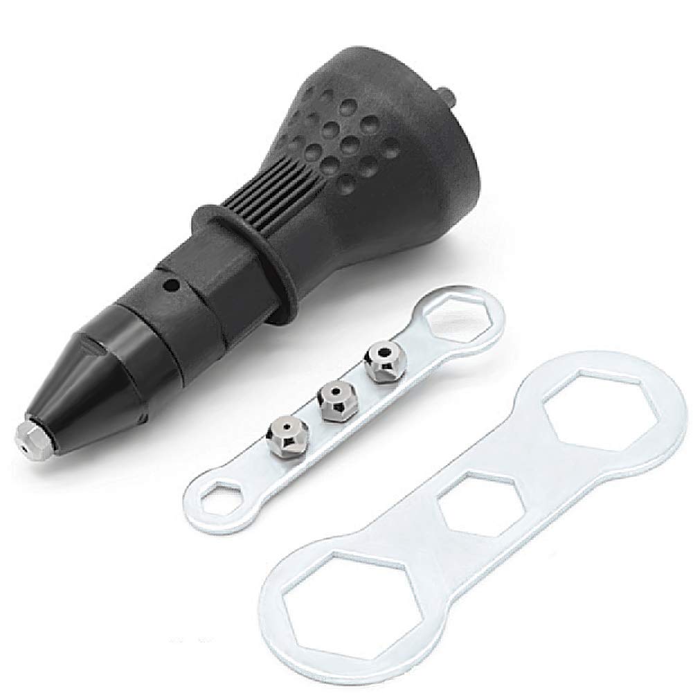 Develoo Rivet Drill Adapter Kit - Hex Shank Blind Rivet Nut Tool for Cordless Drills, Electric Rivet Gun Converter with Multifunction Nail Gun Capabilities | Perfect for DIY Projects, Metalworking, and Home Repairs