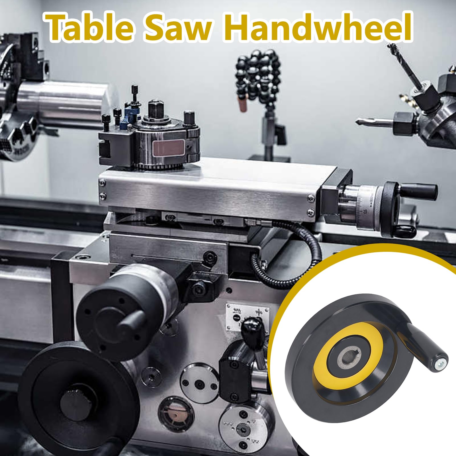 **14mm Center Hole 125mm Outer Diameter Lathe Handwheel - Saw Handwheel for Milling Machine, Grinder & Power Tools - Perfect for Metalworking & Woodworking Projects**