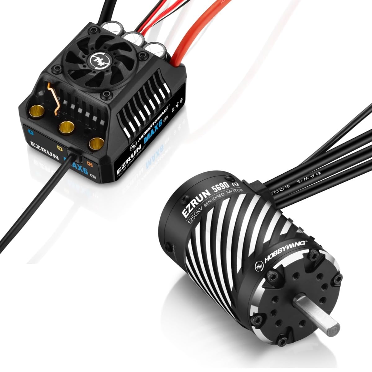 Hobbywing EzRun MAX6 G2 Brushless ESC & Motor Combo (MAX6 G2 + 5690SD 1250KV G2) - High Performance RC Car Power System for Off-Road Bashing and Racing
